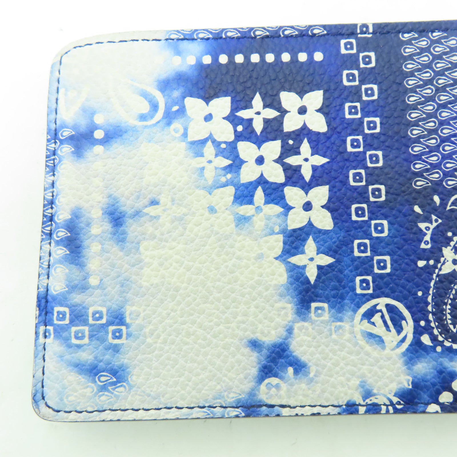 LOUIS VUITTON Monogram Bandana Slender Wallet錢包藍色/白色