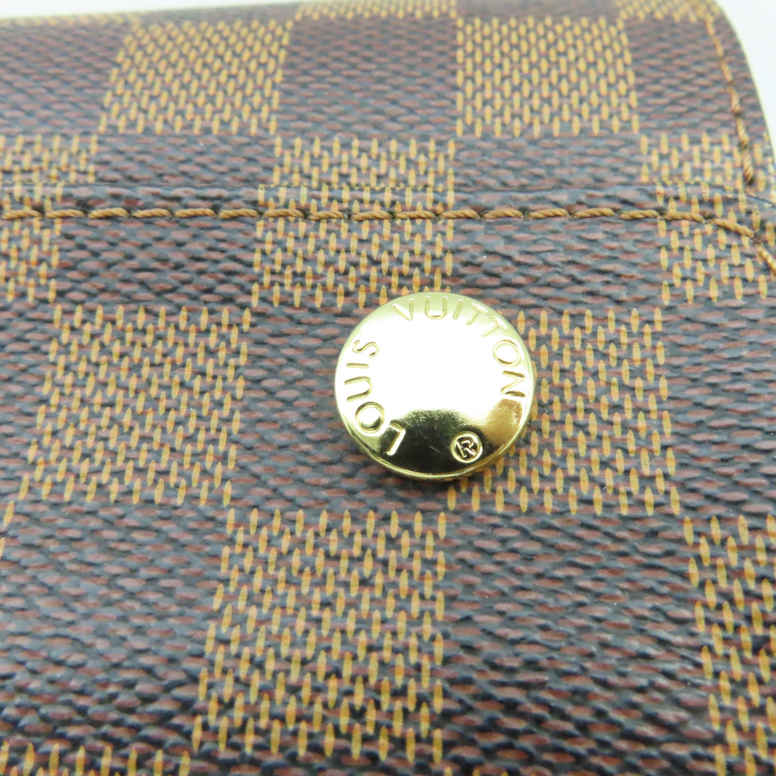 LOUIS VUITTON Damier Naviglio金扣肩背袋棕色