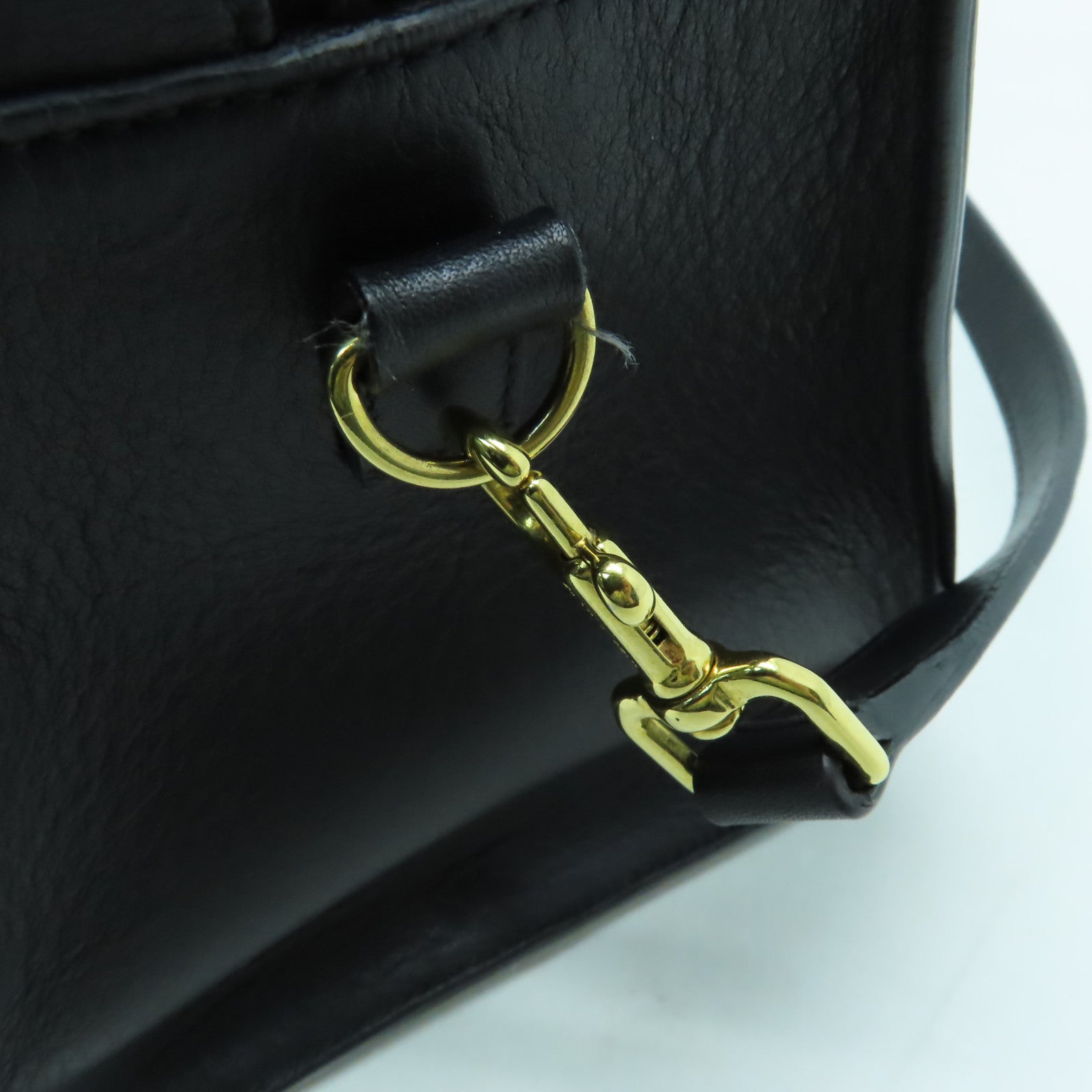 SAINT LAURENT 牛皮皮革2 Way Shoulder金扣手挽肩背兩用袋黑色