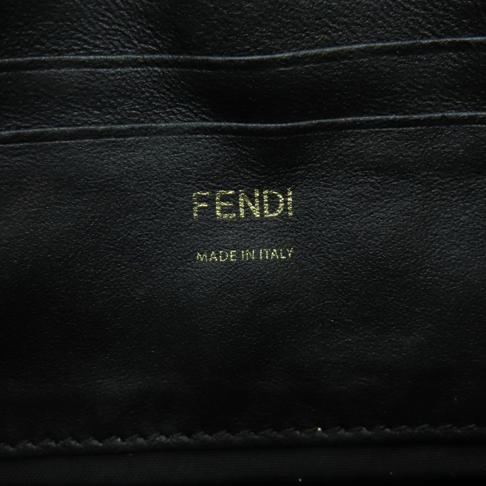 FENDI 羊皮皮革Baguette Mini金扣手挽肩背兩用袋黑色