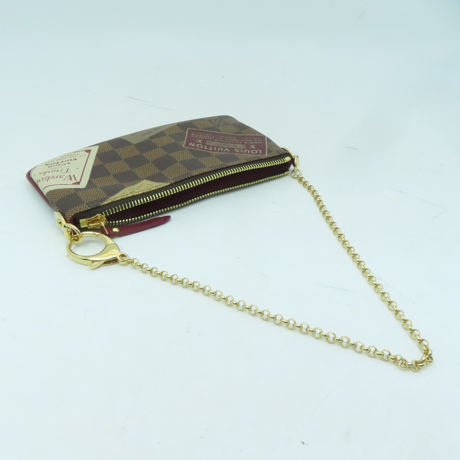 LOUIS VUITTON Damier Pochette Milla MM金扣肩背袋啡色