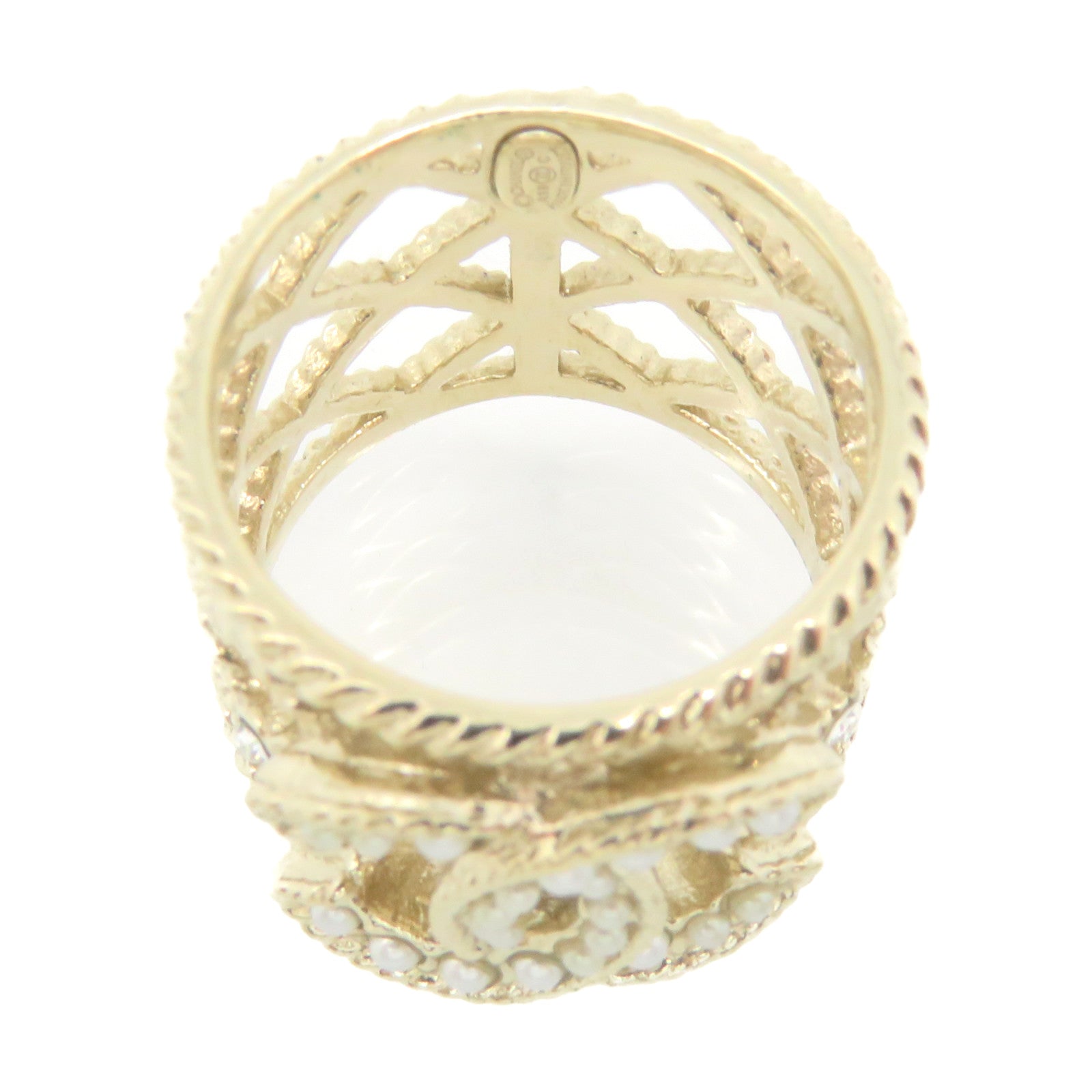 CHANEL Rhombus Metal Ring Ring US#5.5