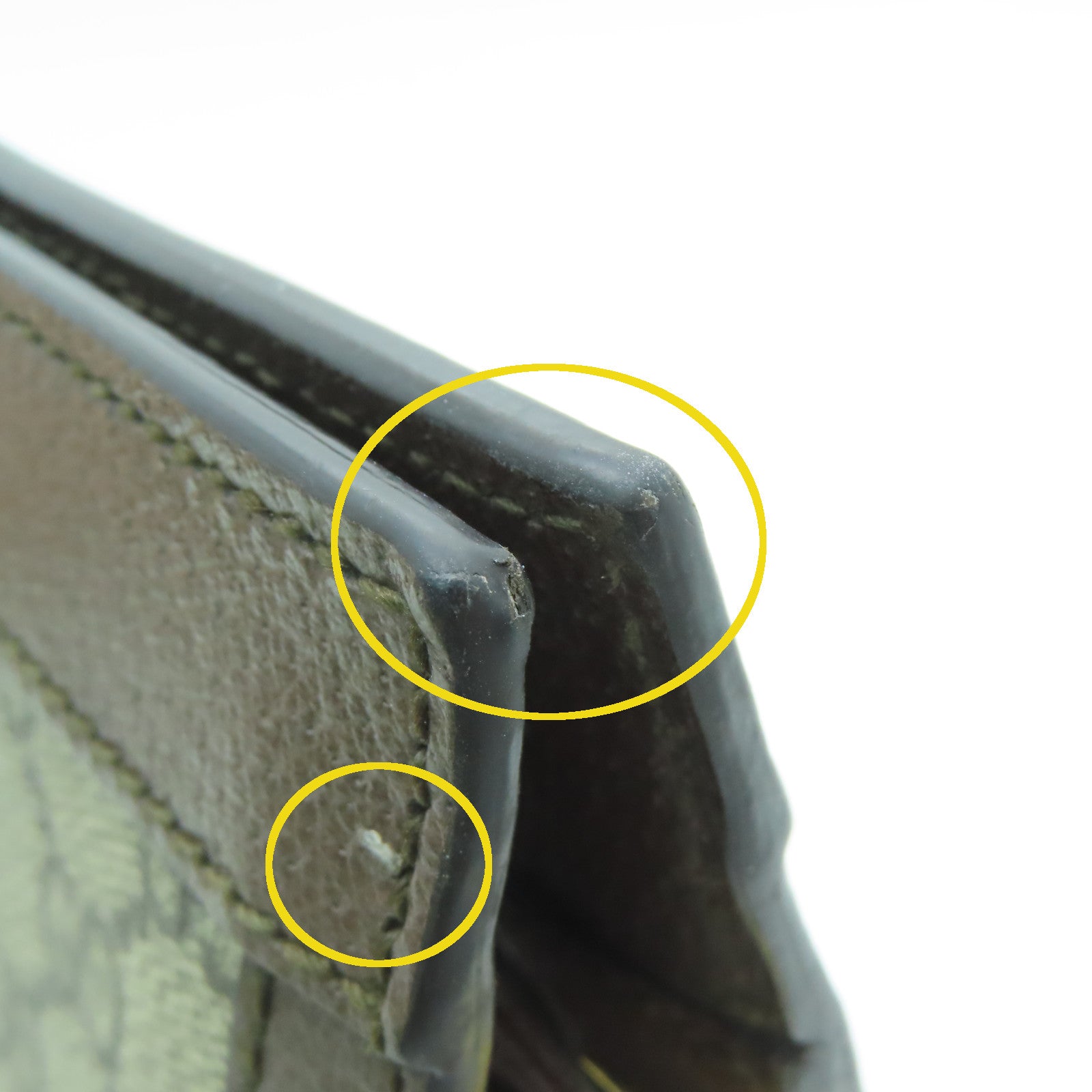 GUCCI 塗層帆布Ophidia GG金扣鏈帶肩背袋啡色