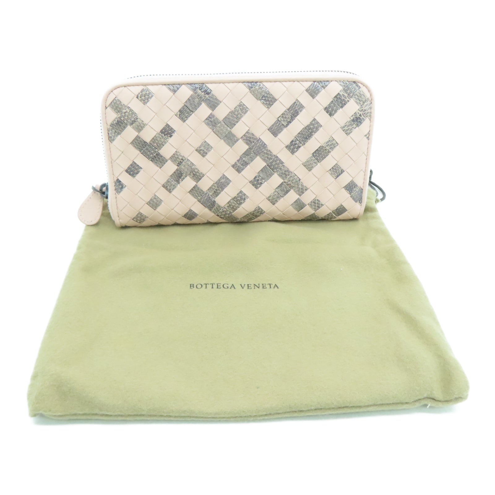 BOTTEGA VENETA 【激減優惠】羊皮皮革Long Wallet錢包粉紅色