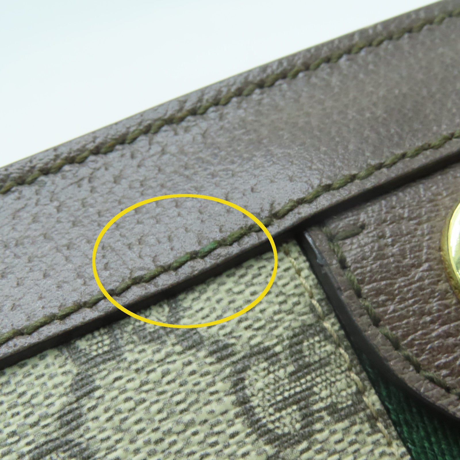 GUCCI 塗層帆布Ophidia GG金扣鏈帶肩背袋啡色