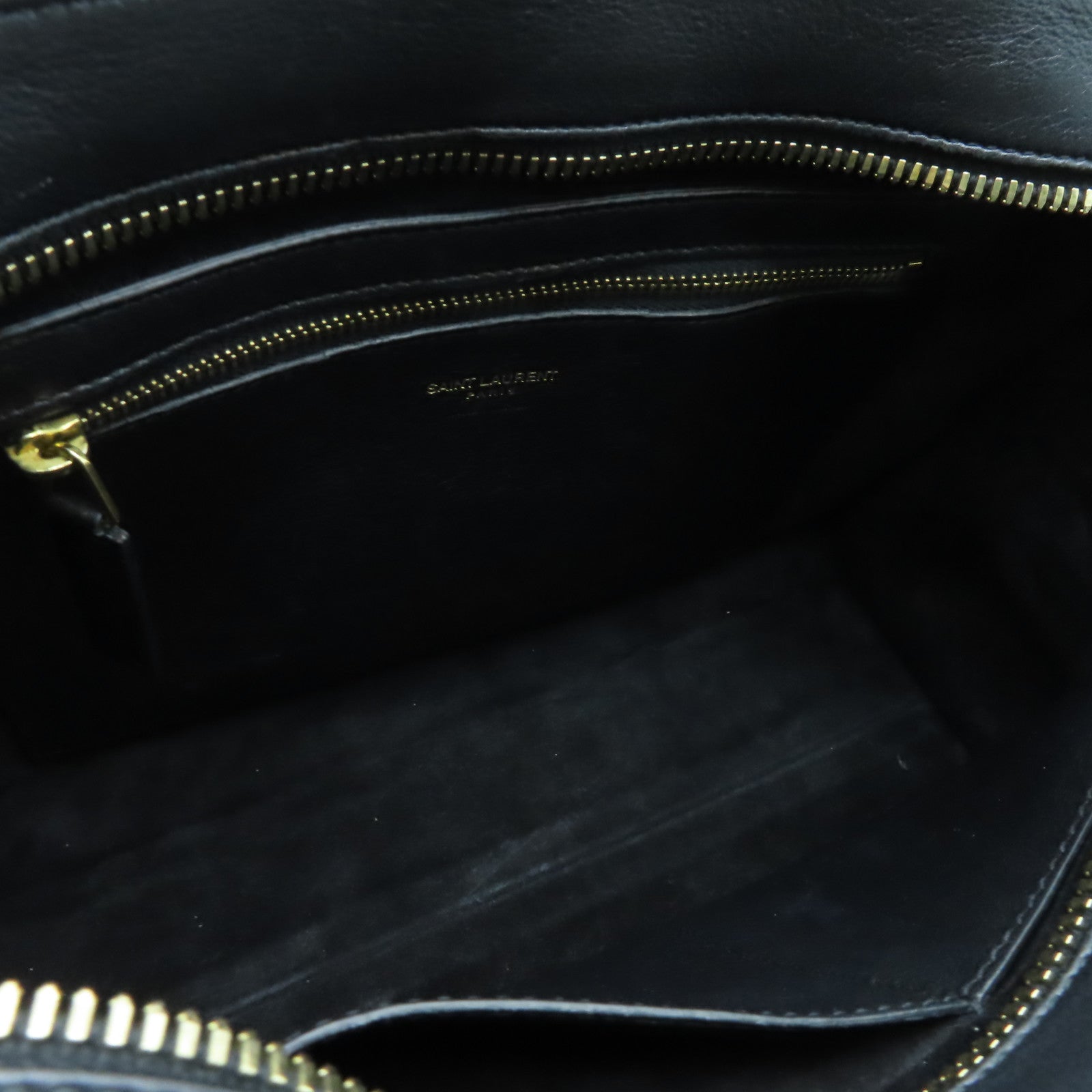 SAINT LAURENT 牛皮皮革2 Way Shoulder金扣手挽肩背兩用袋黑色