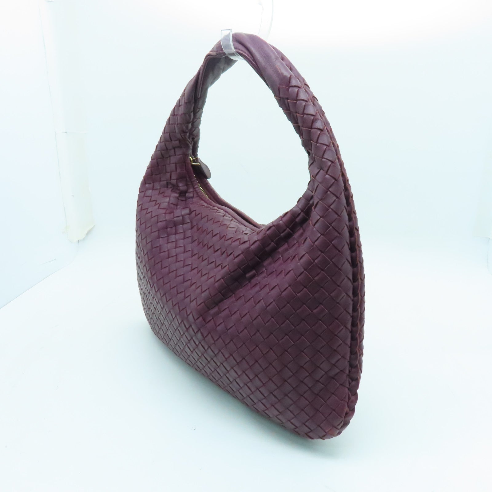 BOTTEGA VENETA 織紋皮革Shoulder Bag金扣肩背袋紫色