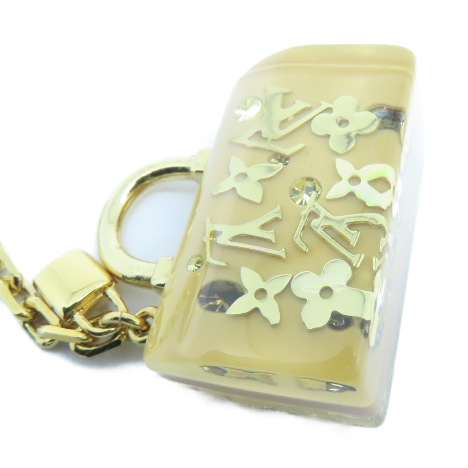 LOUIS VUITTON 【激減優惠】PVC Key Ring金扣鑰匙圈米色/金色