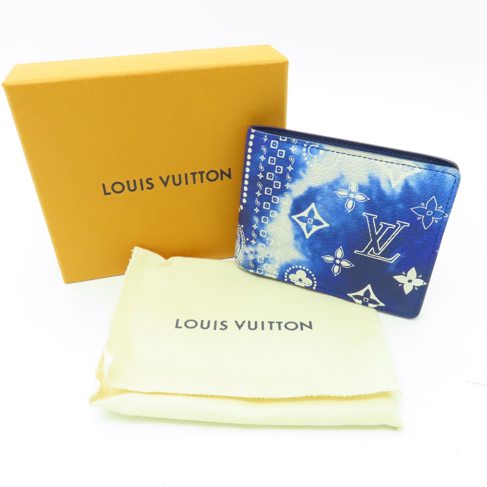 LOUIS VUITTON Monogram Bandana Slender Wallet錢包藍色/白色