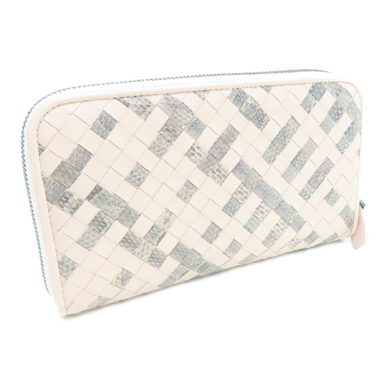 BOTTEGA VENETA 【激減優惠】羊皮皮革Long Wallet錢包粉紅色