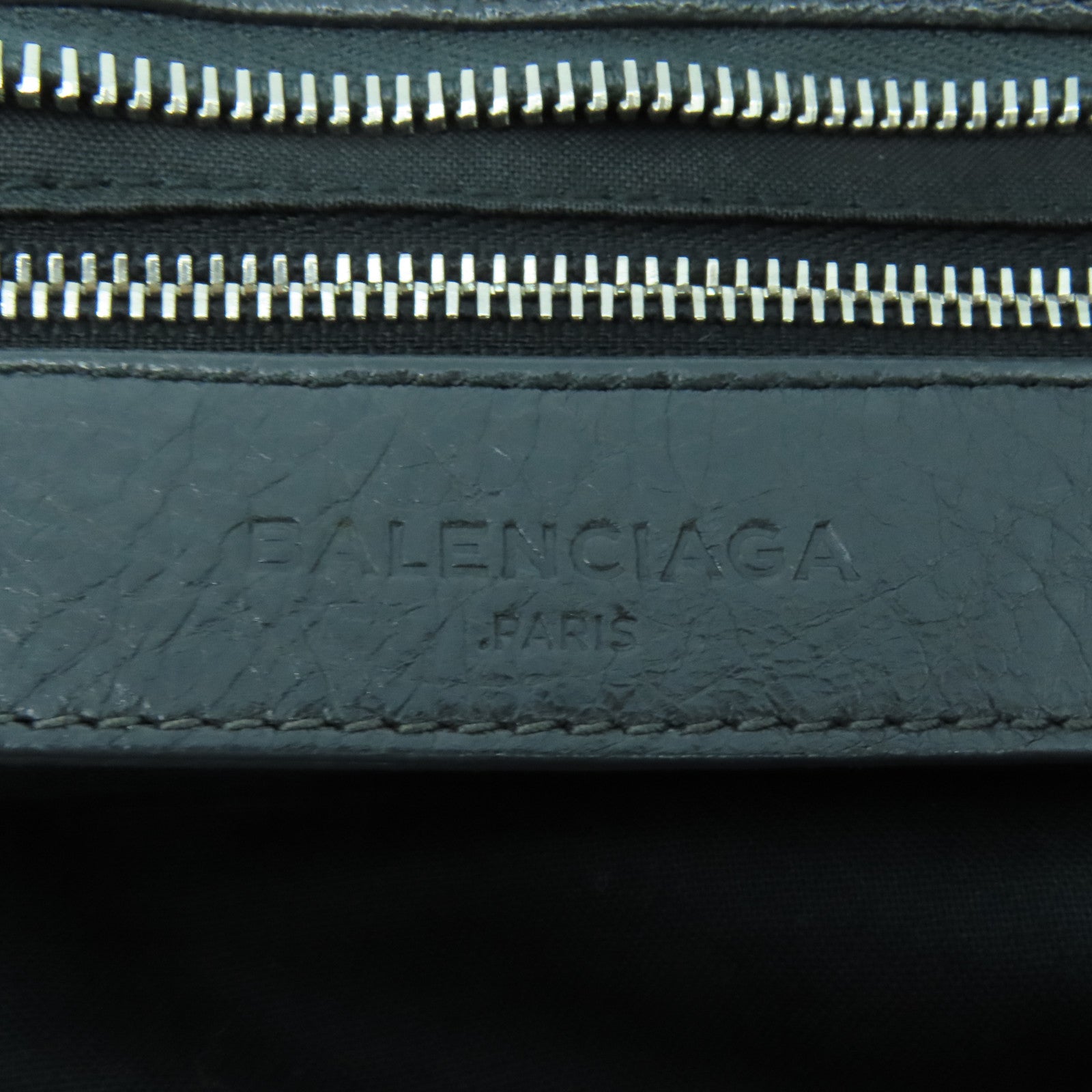 BALENCIAGA 牛皮皮革Giant City銀扣手挽肩背兩用袋灰色