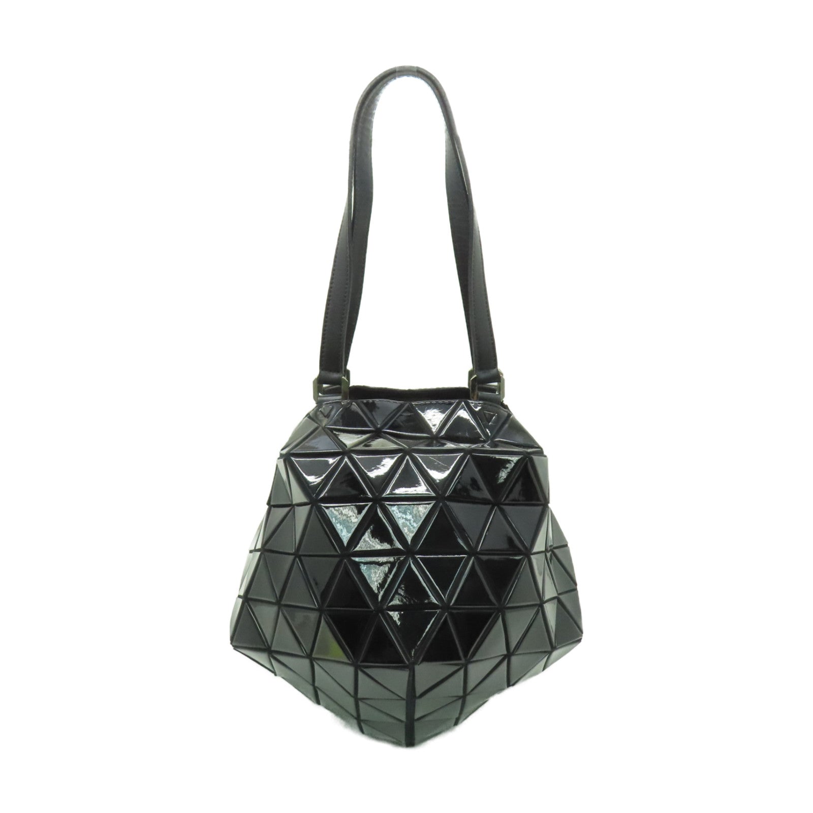 ISSEY MIYAKE PVC Bao Bao銀扣肩背袋黑色