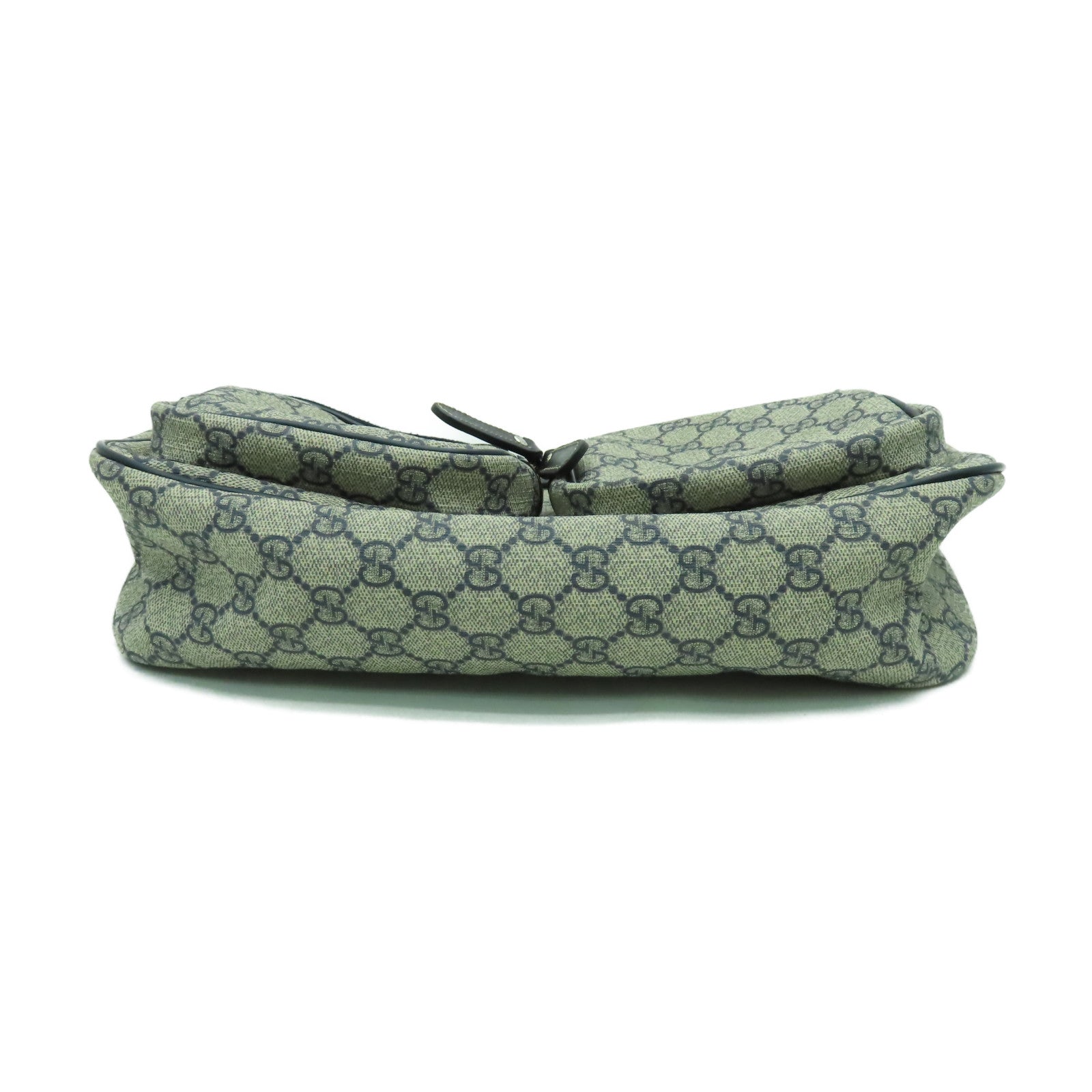 GUCCI 塗層帆布Shoulder Bag銀扣肩背袋藍色
