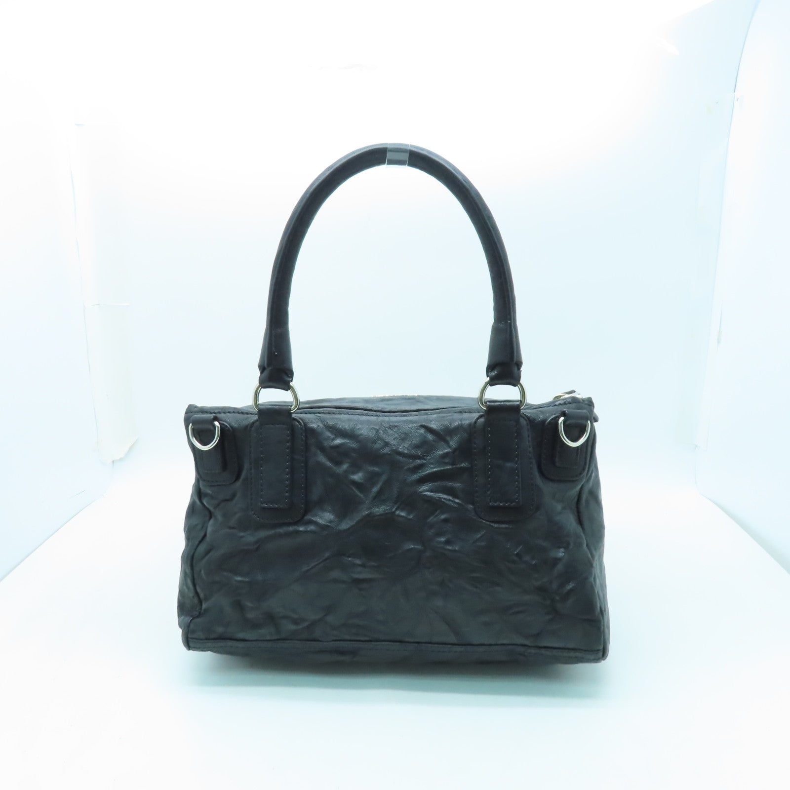 GIVENCHY 【激減優惠】牛皮皮革Pandora銀扣手挽肩背兩用袋黑色