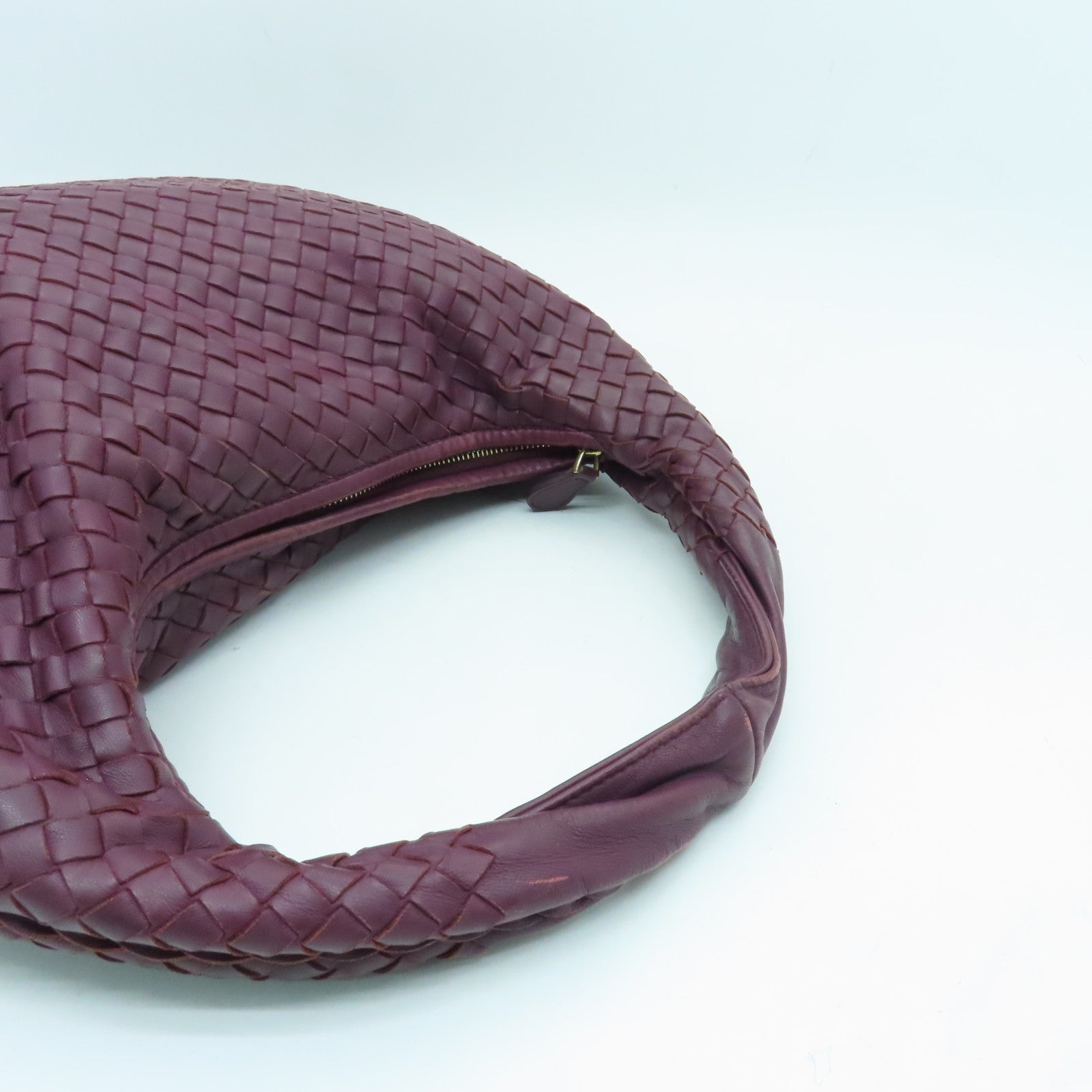 BOTTEGA VENETA 織紋皮革Shoulder Bag金扣肩背袋紫色