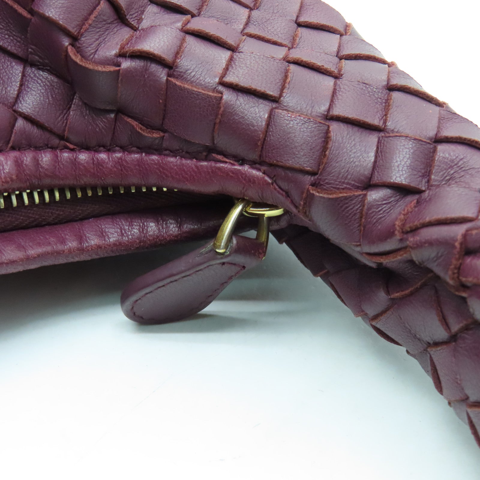 BOTTEGA VENETA 織紋皮革Shoulder Bag金扣肩背袋紫色