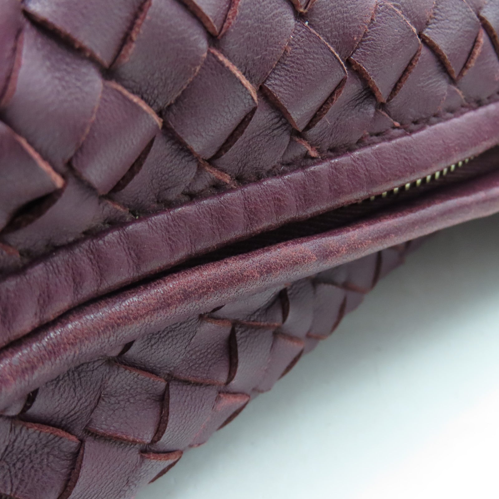 BOTTEGA VENETA 織紋皮革Shoulder Bag金扣肩背袋紫色