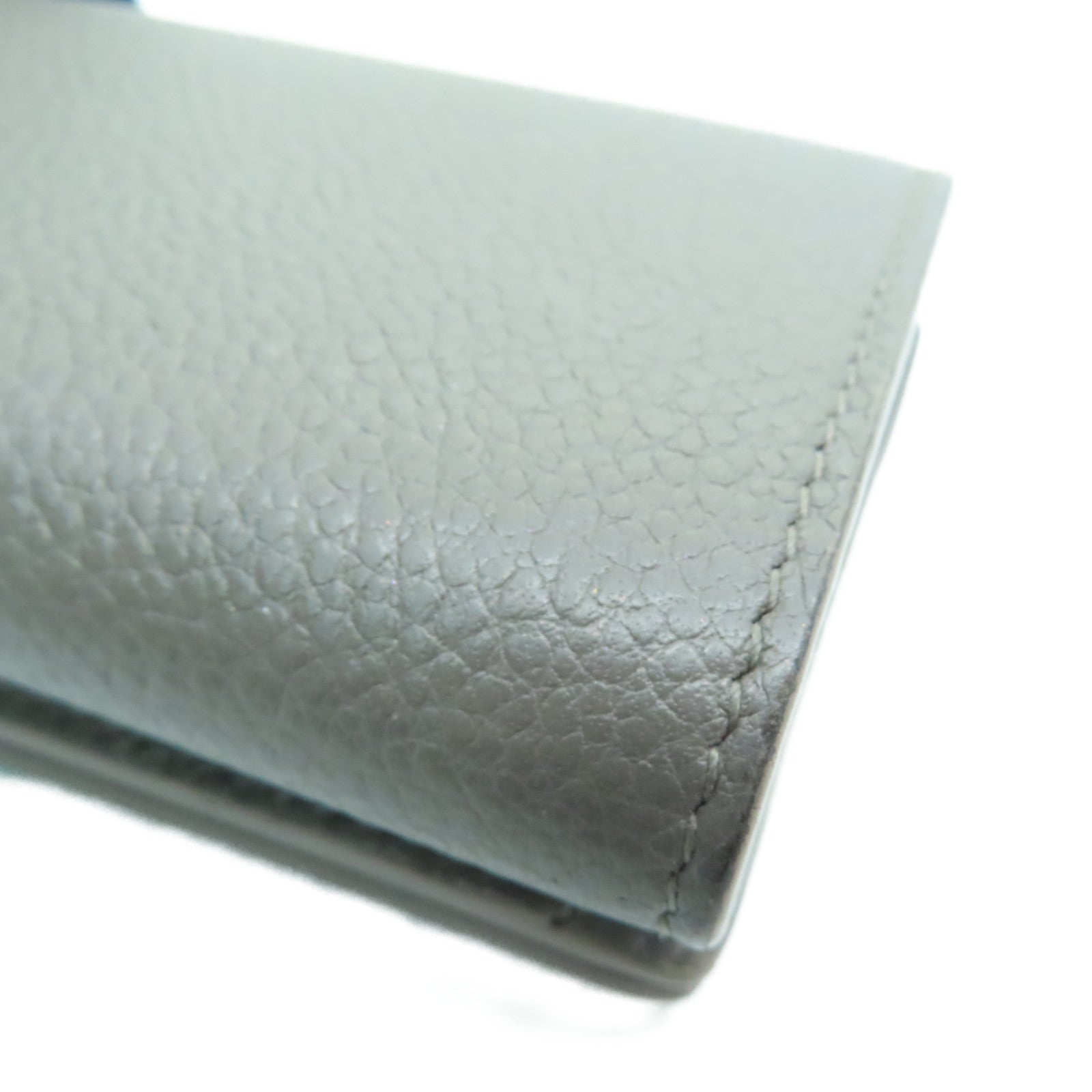 YVES SAINT LAURENT 牛皮皮革Tiny Wallet银扣钱包灰色