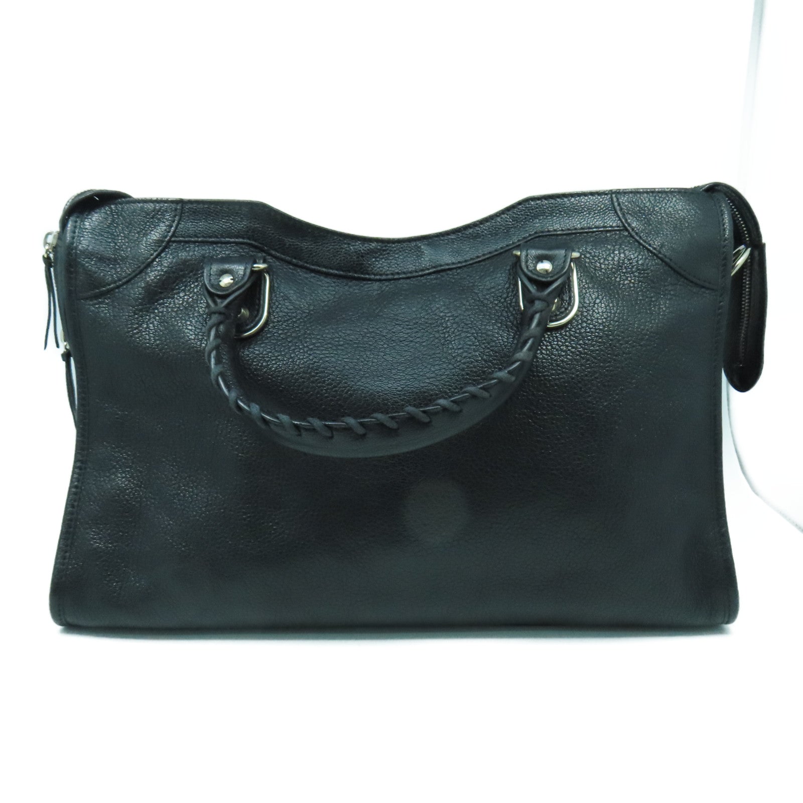 BALENCIAGA 牛皮皮革Classic City銀扣手挽肩背兩用袋黑色