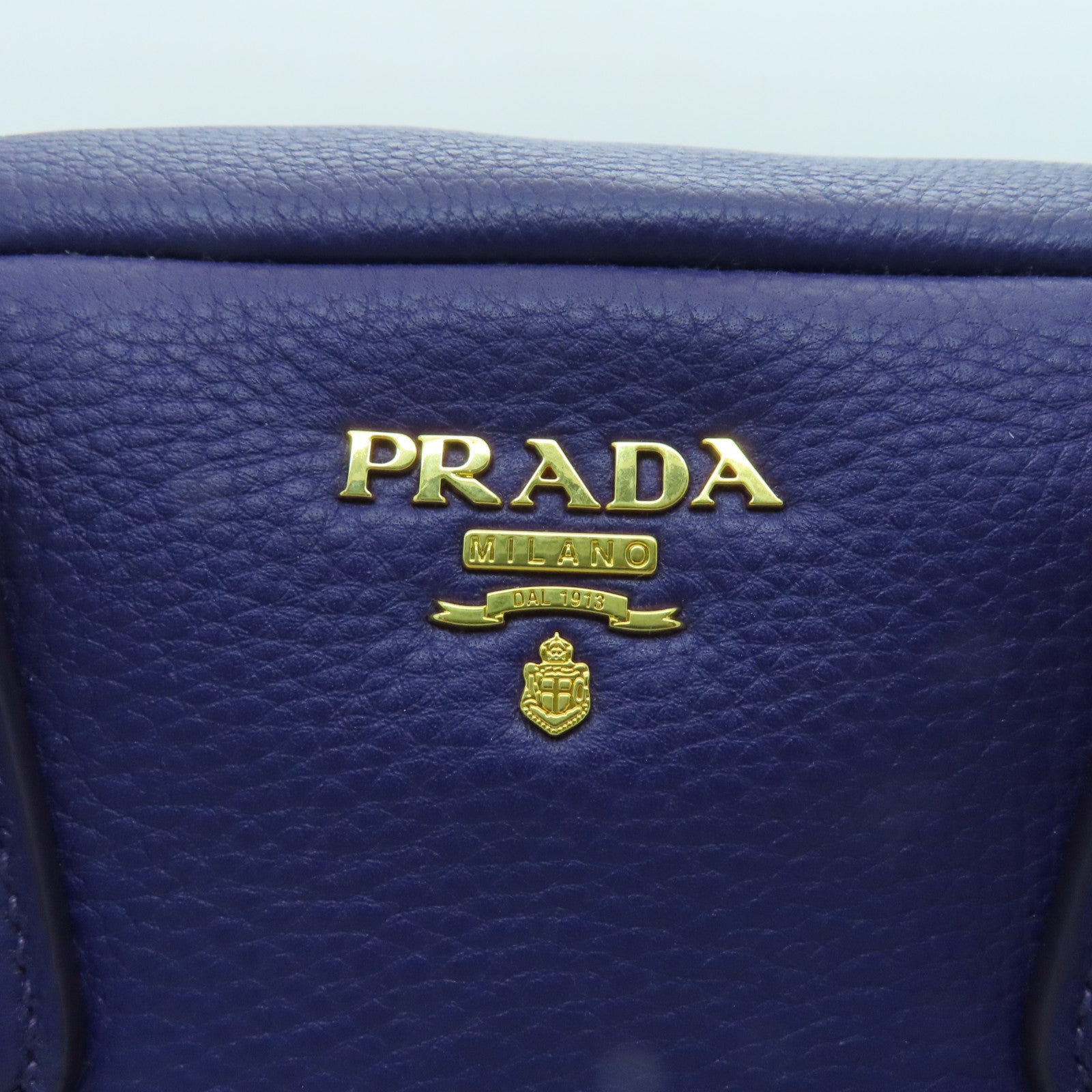 PRADA 【激減優惠】牛皮皮革Vitello Daino Shoulder Bag金扣波士頓包紫色