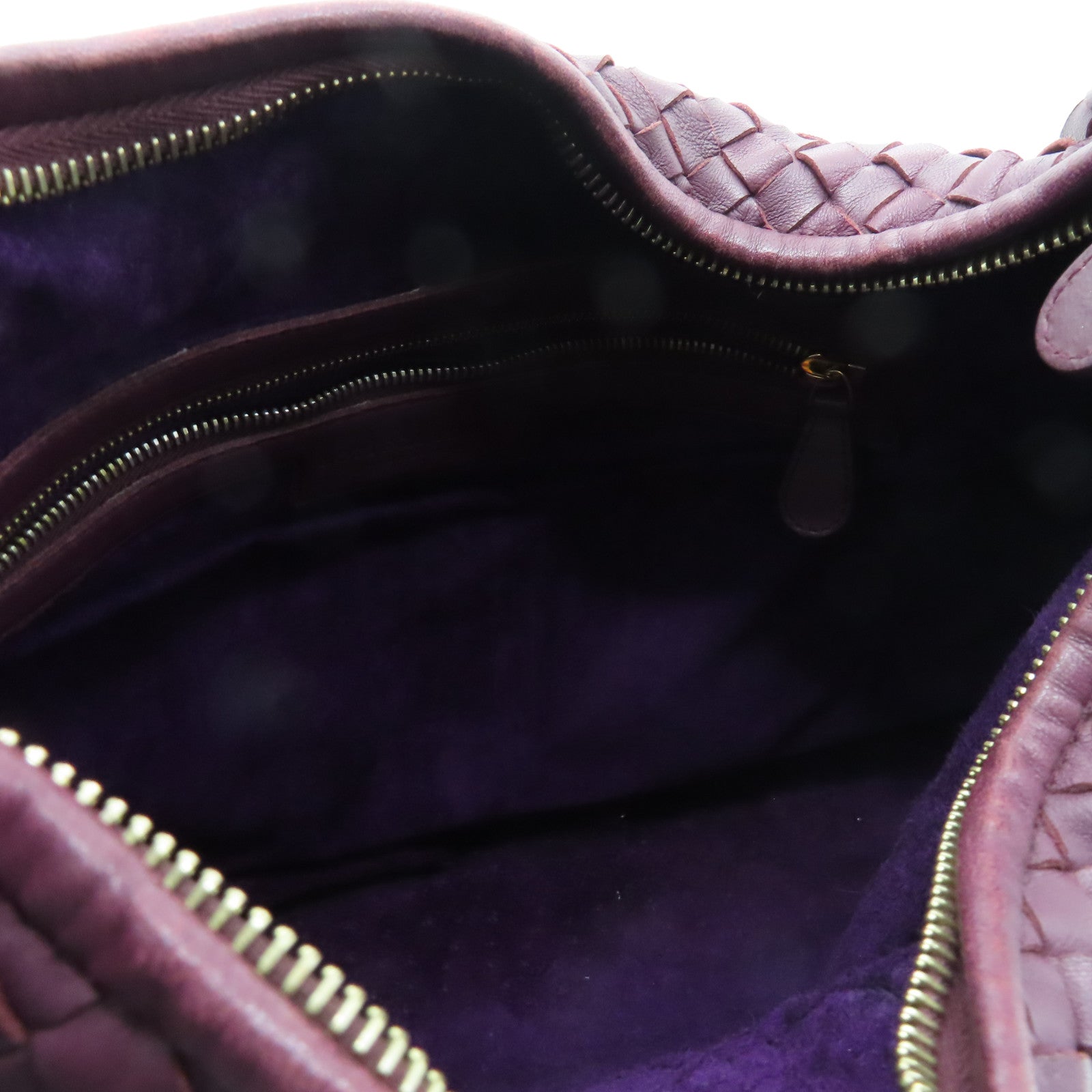 BOTTEGA VENETA 織紋皮革Shoulder Bag金扣肩背袋紫色