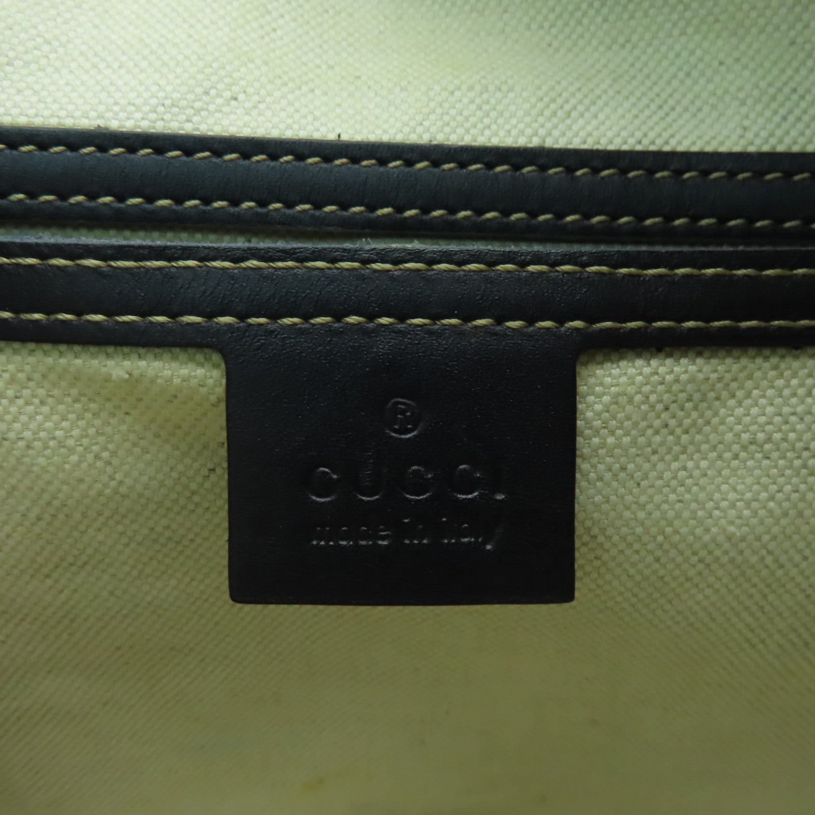 GUCCI 塗層帆布Shoulder Bag銀扣肩背袋藍色