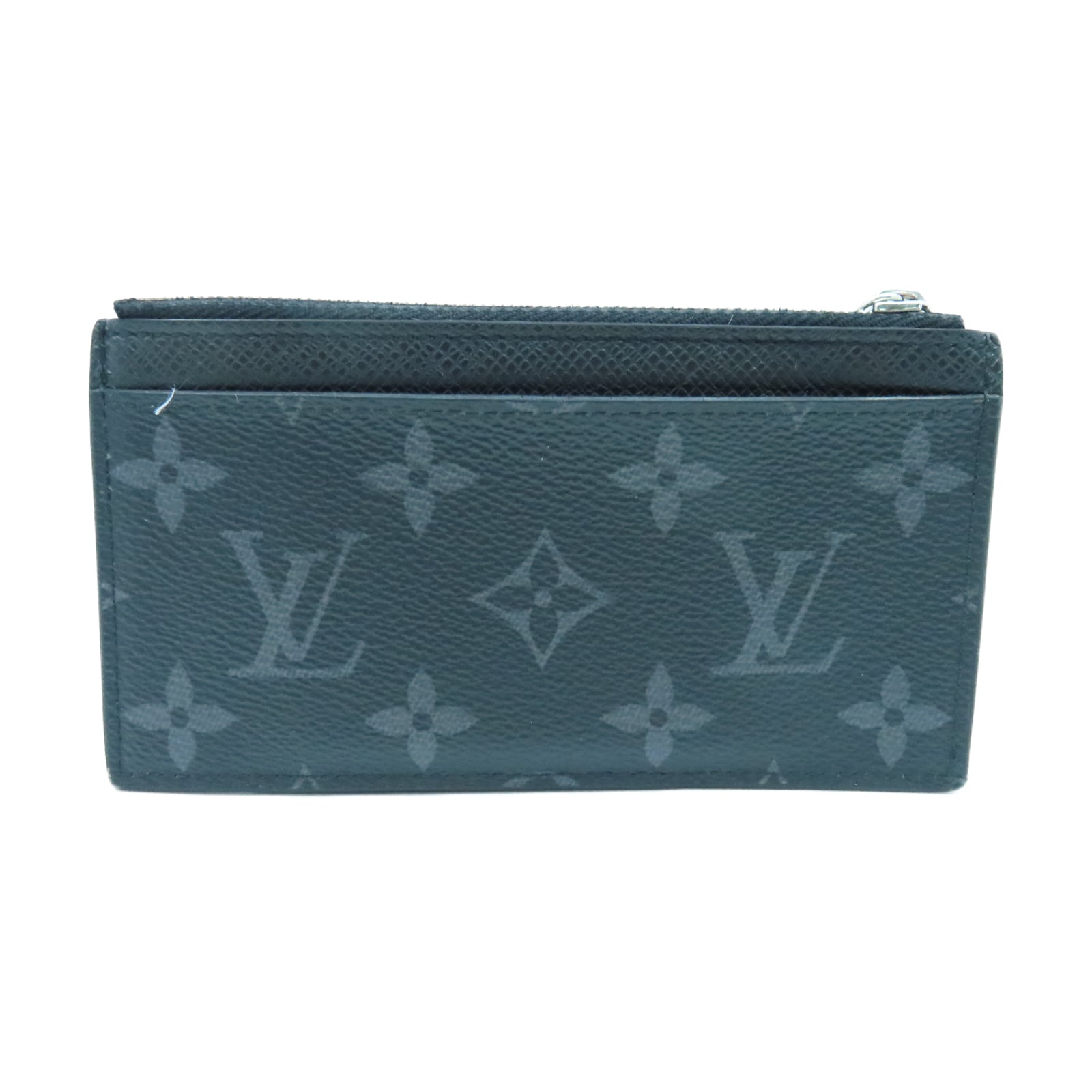 LOUIS VUITTON Monogram Eclipse Coin Card Holder銀扣卡片包黑色