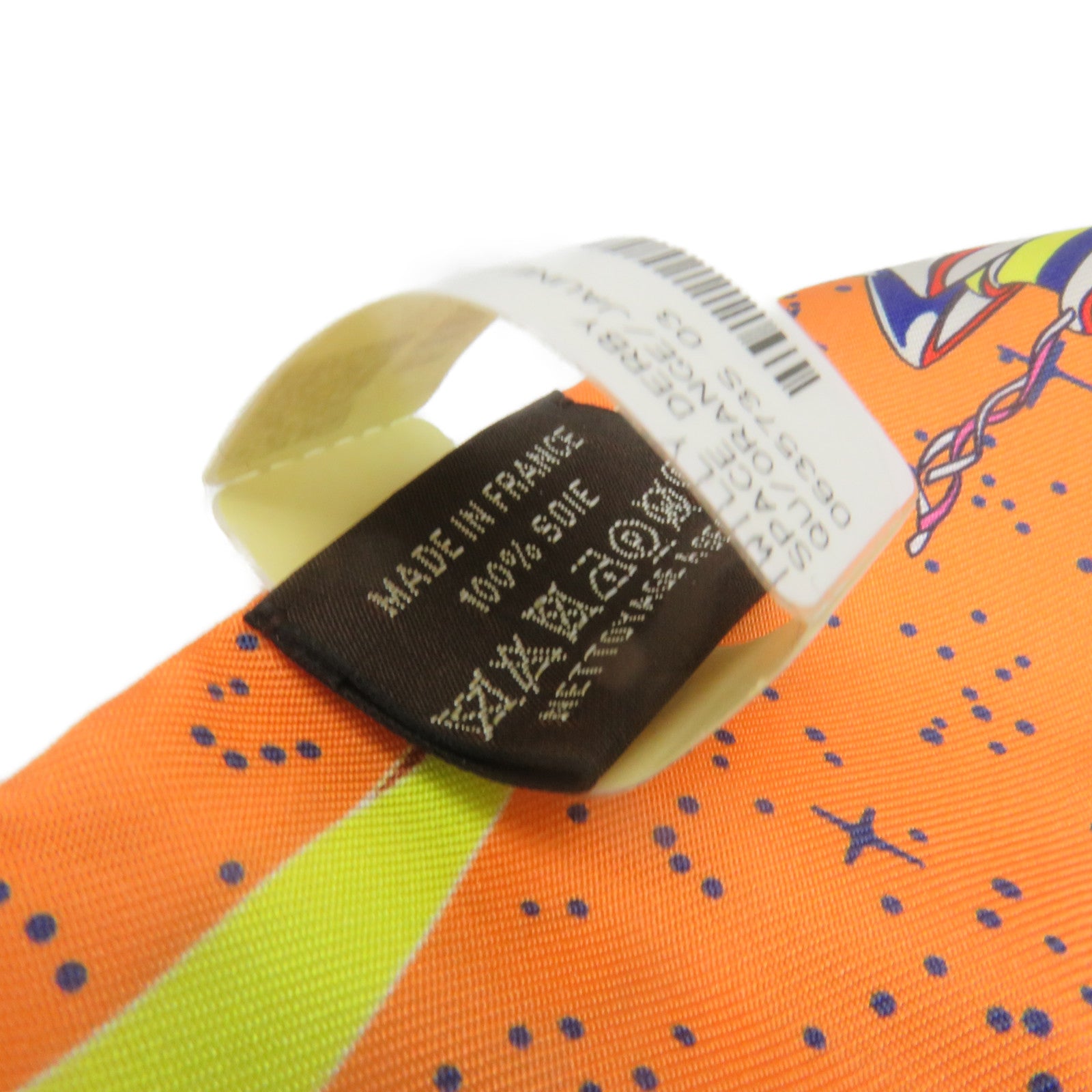 HERMES Silk Twilly Scarf Orange/Color