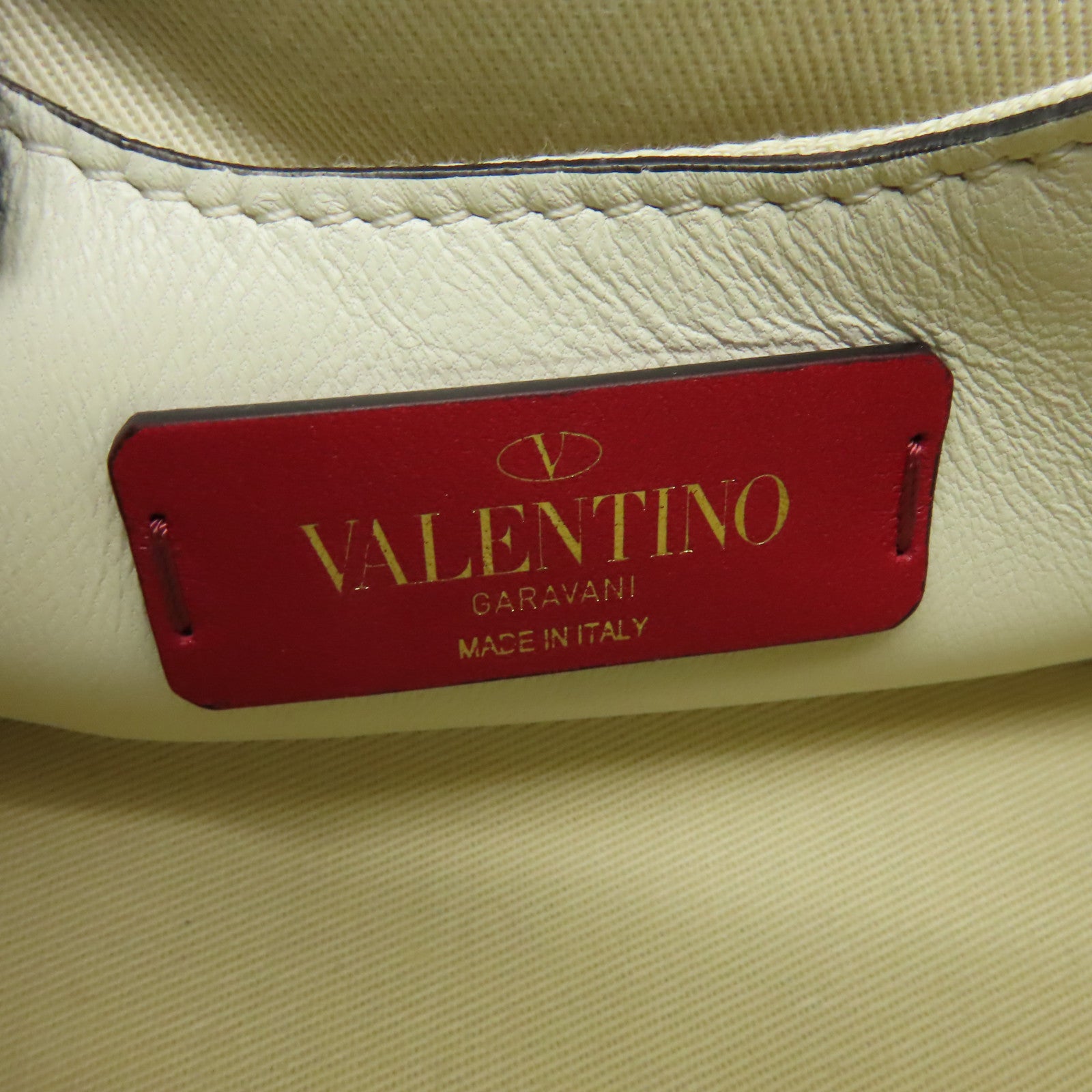 Valentino 羊皮皮革Garavani Rockstud Spike金扣鏈帶肩背袋白色