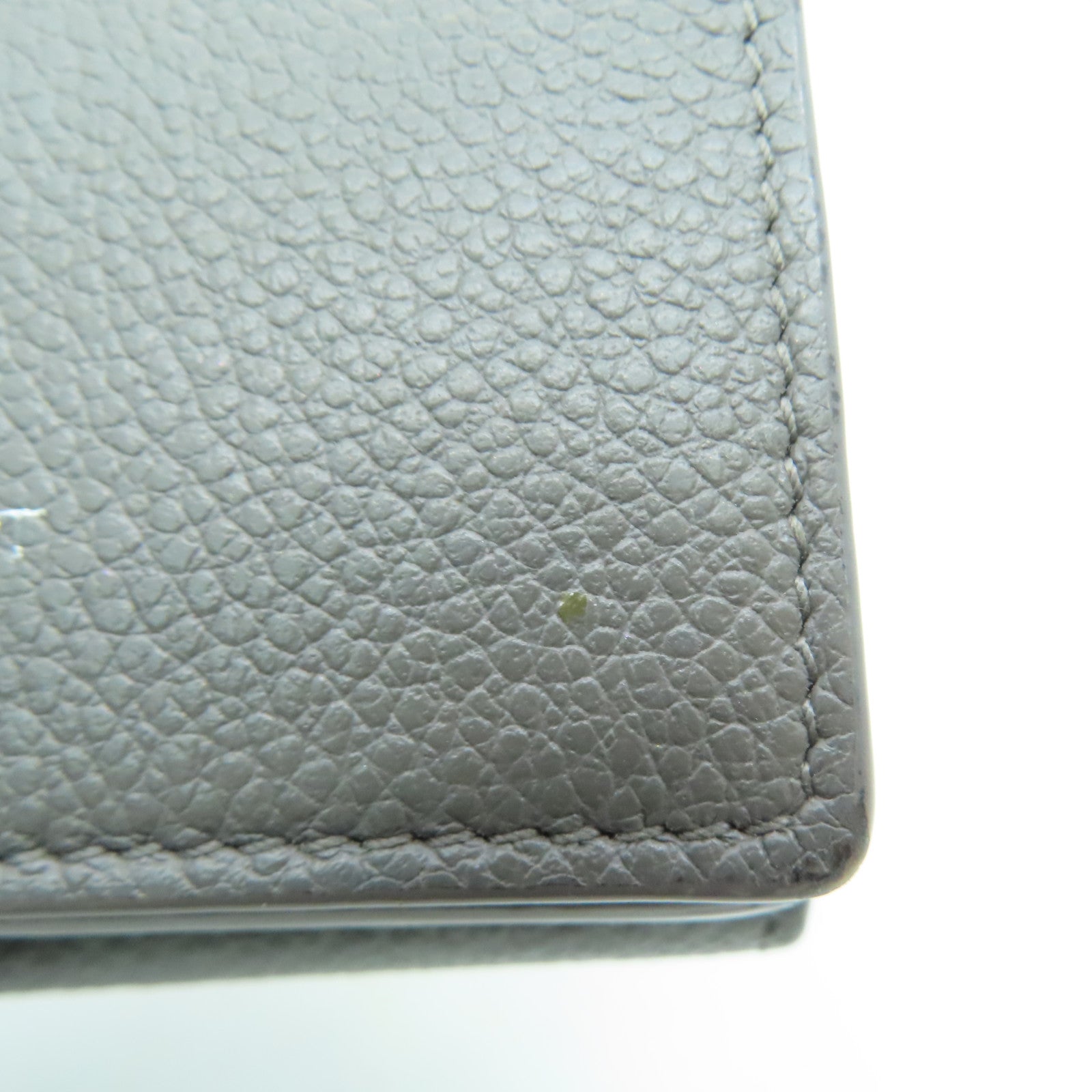 YVES SAINT LAURENT 牛皮皮革Tiny Wallet银扣钱包灰色