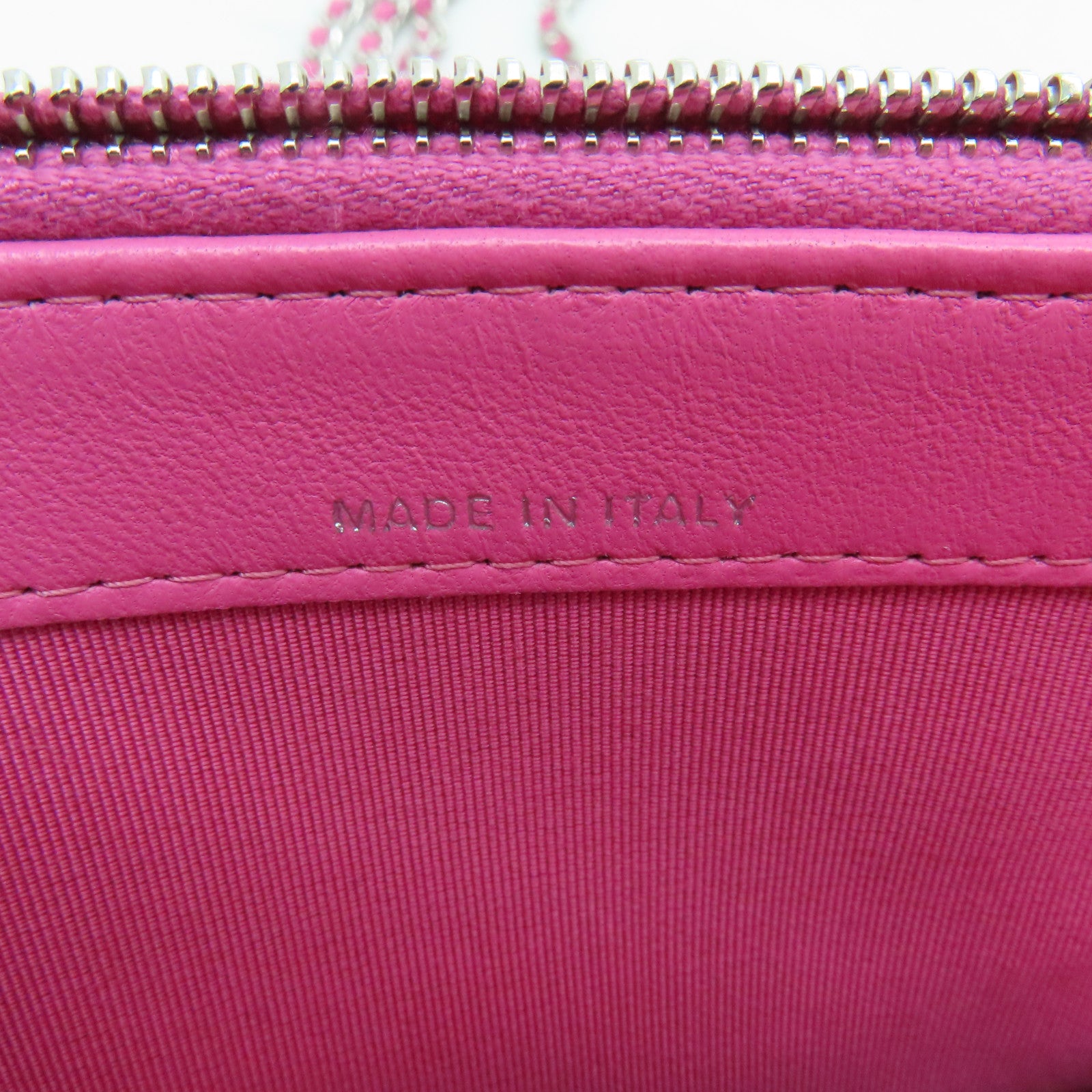 CHANEL 【激減優惠】菱格羊皮皮革Double Zip Shoulder Bag銀扣鏈帶肩背袋粉紅色