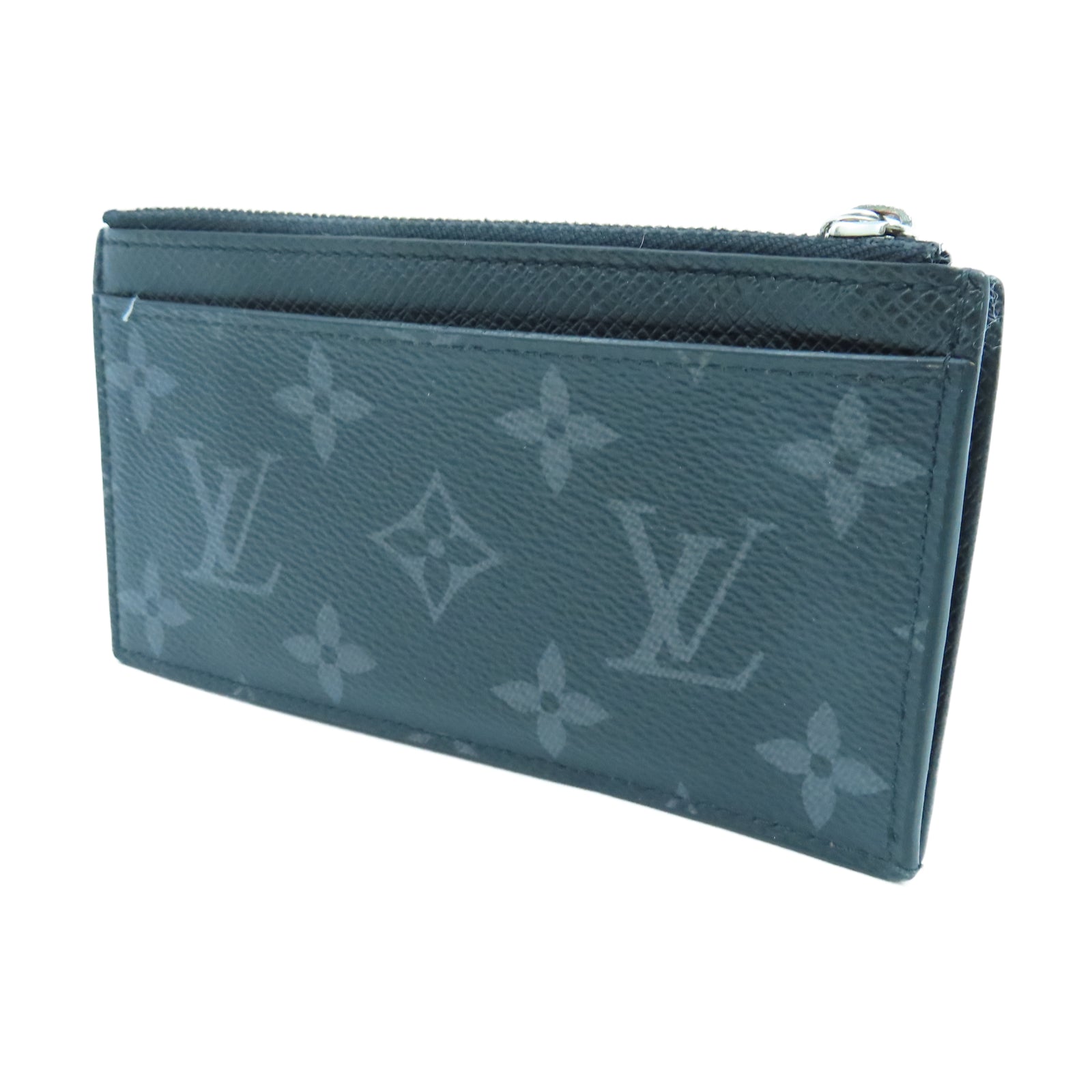 LOUIS VUITTON Monogram Eclipse Coin Card Holder銀扣卡片包黑色