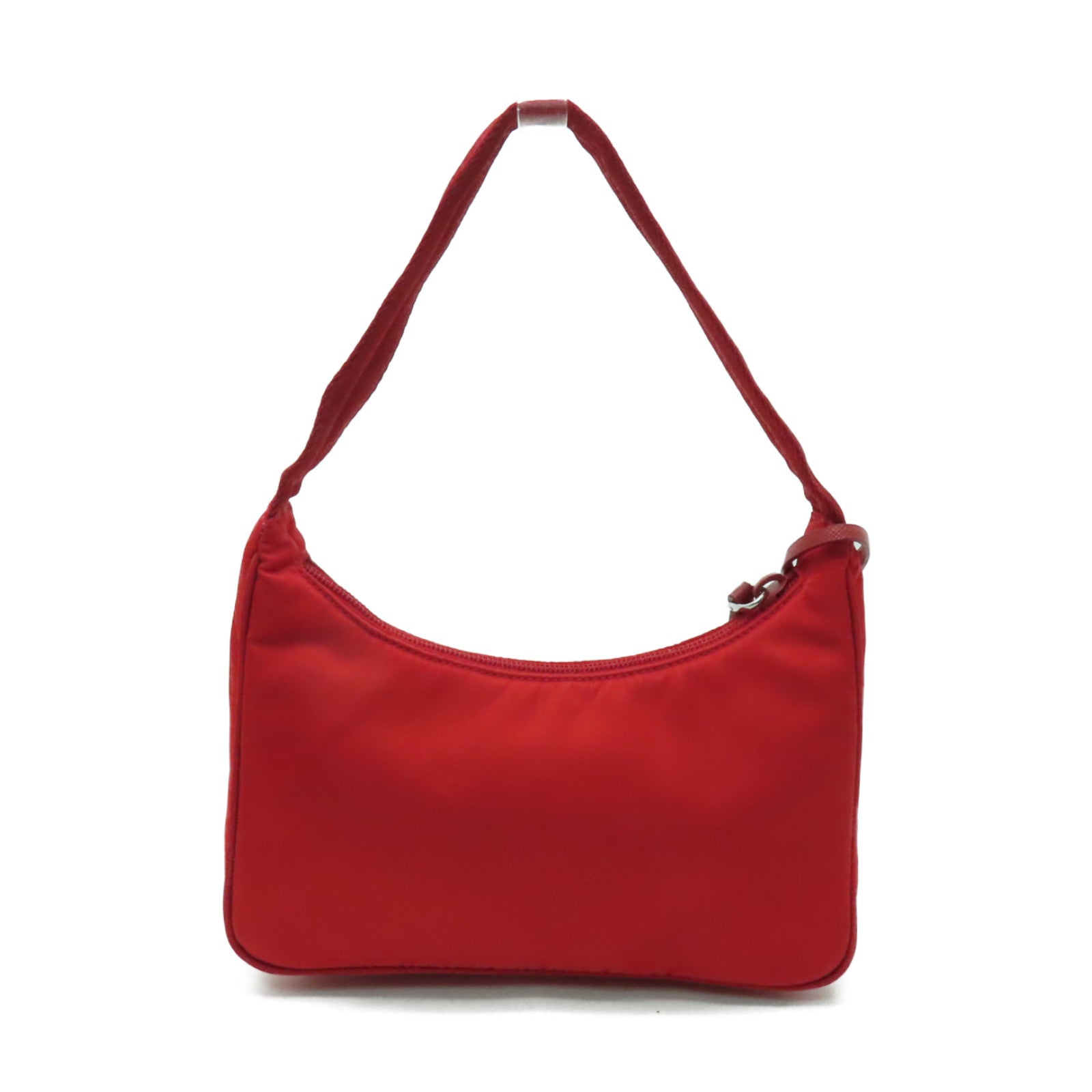 PRADA 尼龍Shoulder Bag銀扣肩背袋紅色