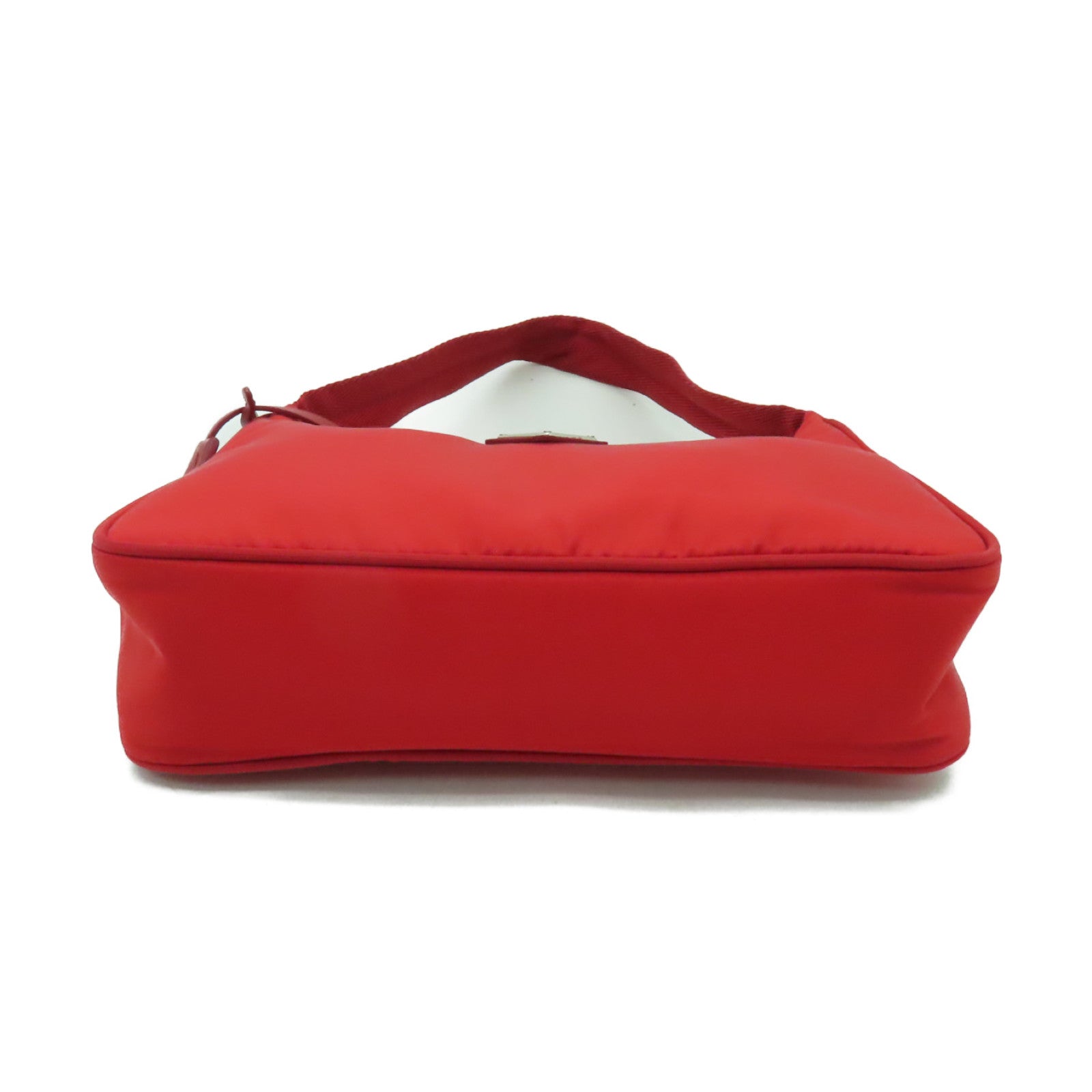 PRADA 尼龍Shoulder Bag銀扣肩背袋紅色