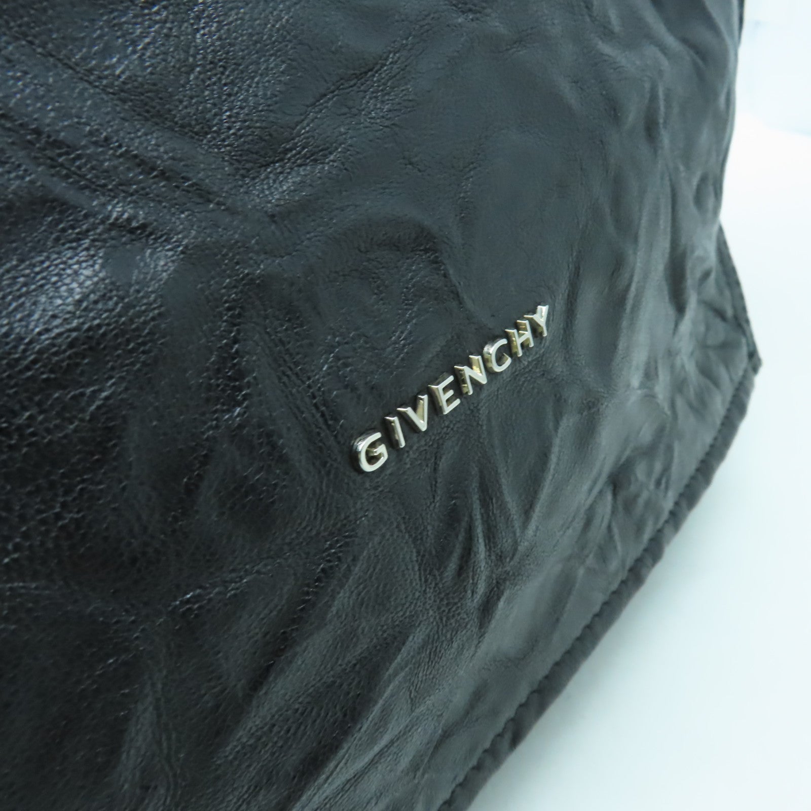 GIVENCHY 【激減優惠】牛皮皮革Pandora銀扣手挽肩背兩用袋黑色