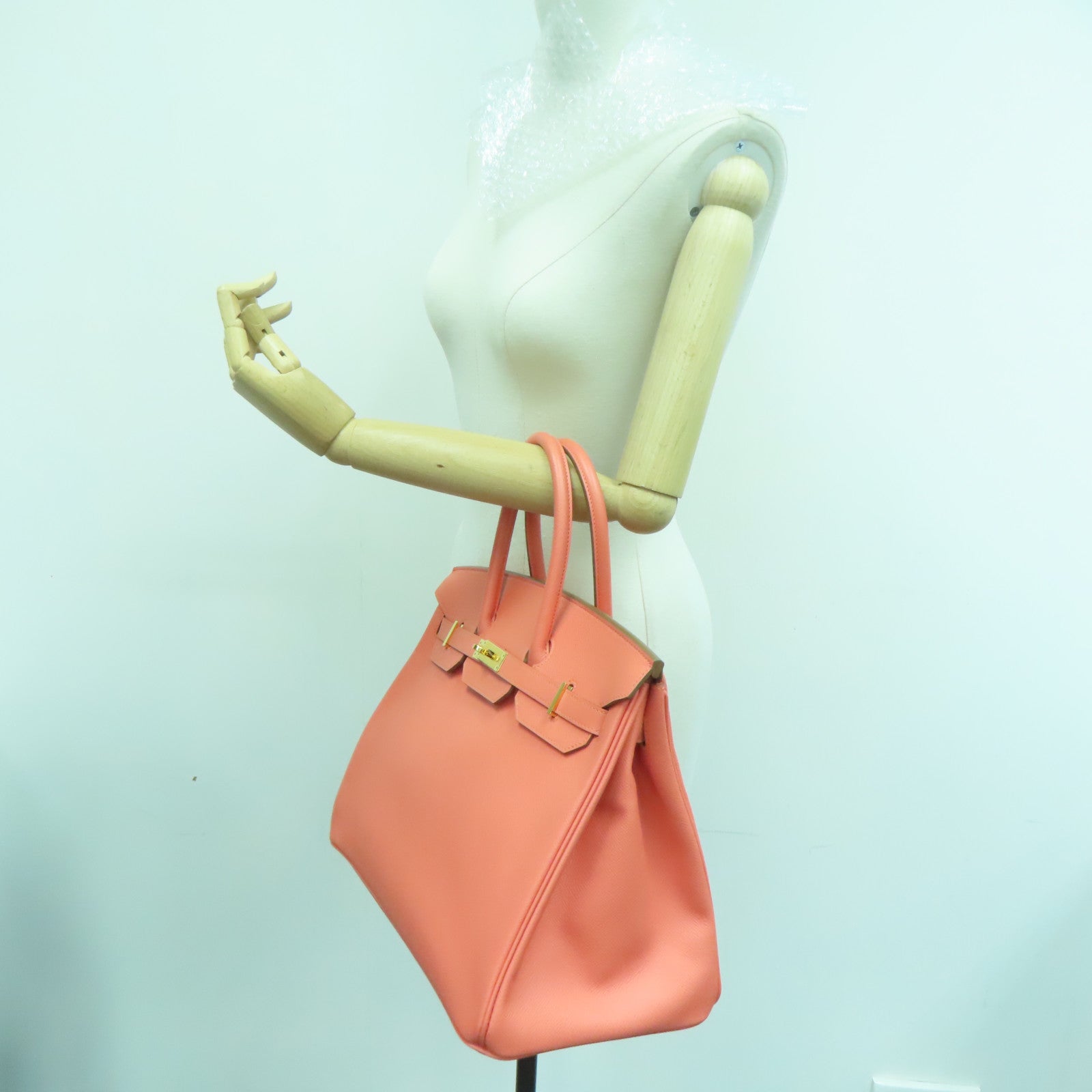 HERMES Epsom皮革Birkin 35 Hand Bag金扣肩背袋