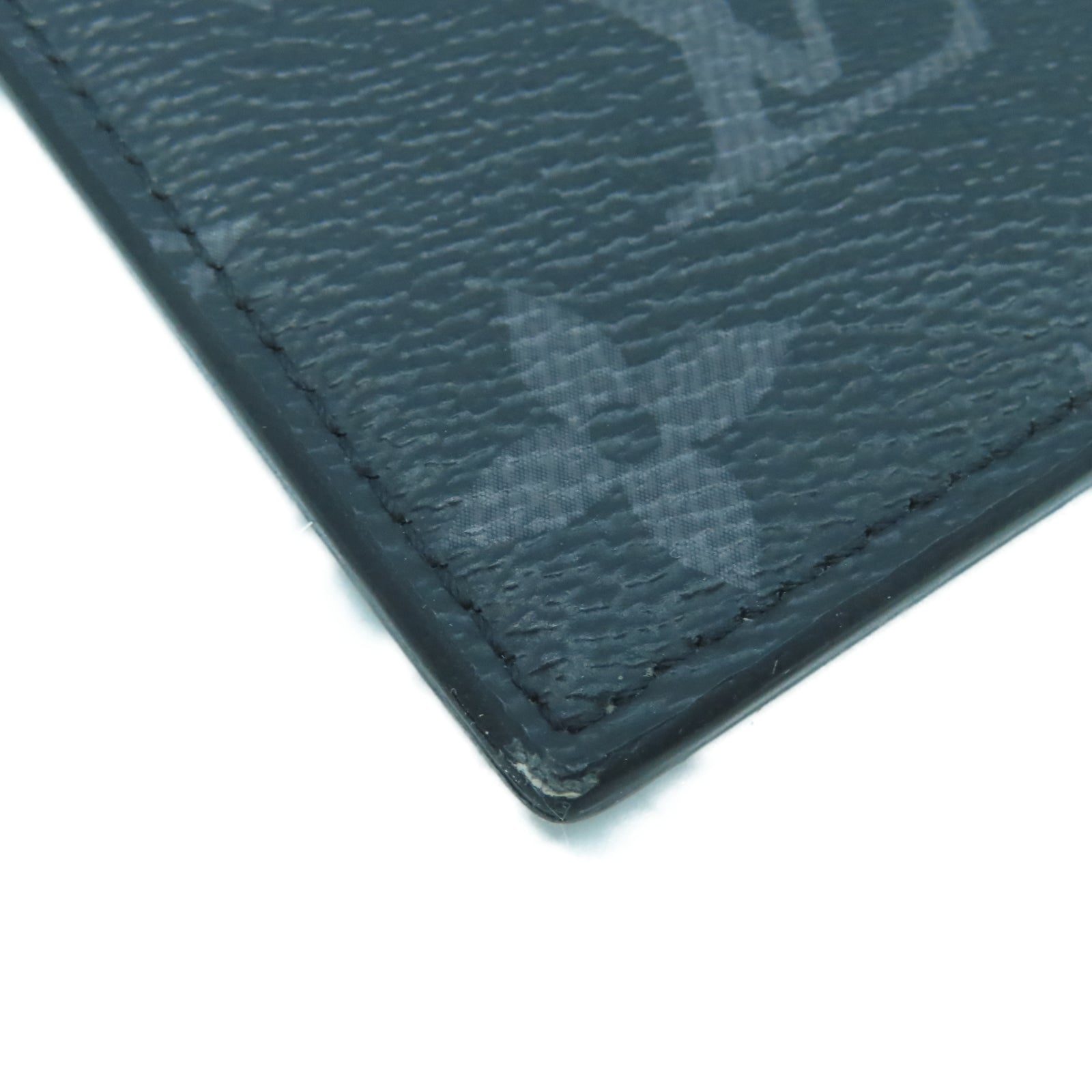 LOUIS VUITTON Monogram Eclipse Coin Card Holder銀扣卡片包黑色