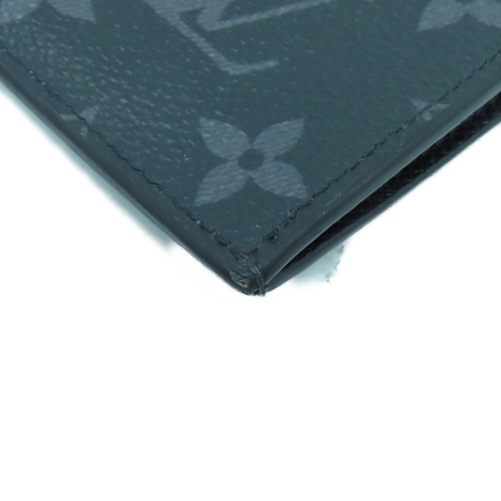 LOUIS VUITTON Monogram Eclipse Coin Card Holder銀扣卡片包黑色