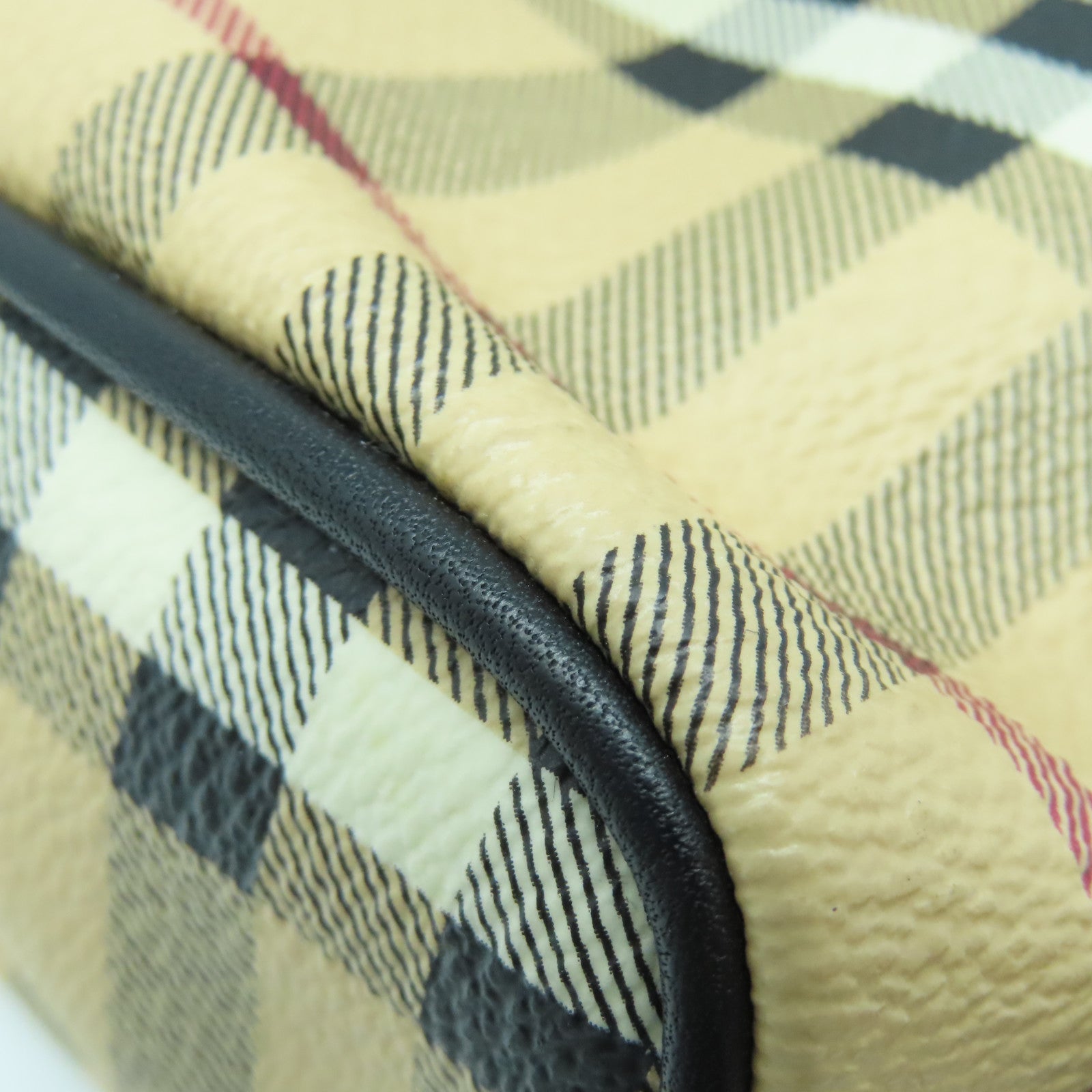 BURBERRY Leather Shoulder Bag Gold Buckle Brown/Checkered