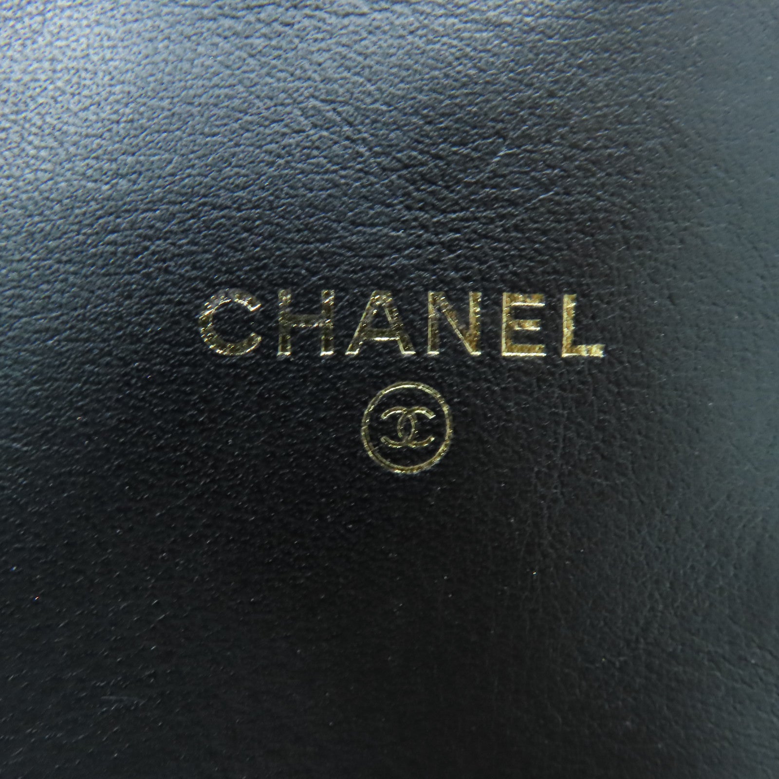CHANEL 菱格牛皮皮革Chain Shoulder Bag金扣鏈帶肩背袋黒色