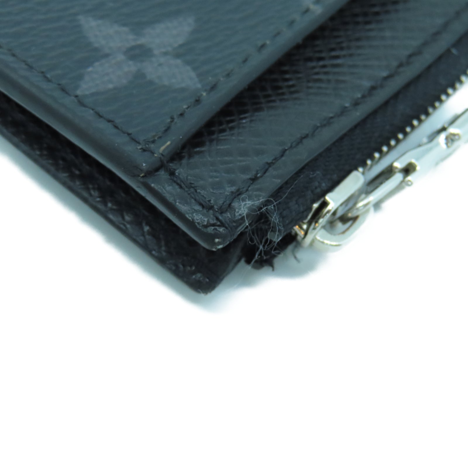 LOUIS VUITTON Monogram Eclipse Coin Card Holder銀扣卡片包黑色