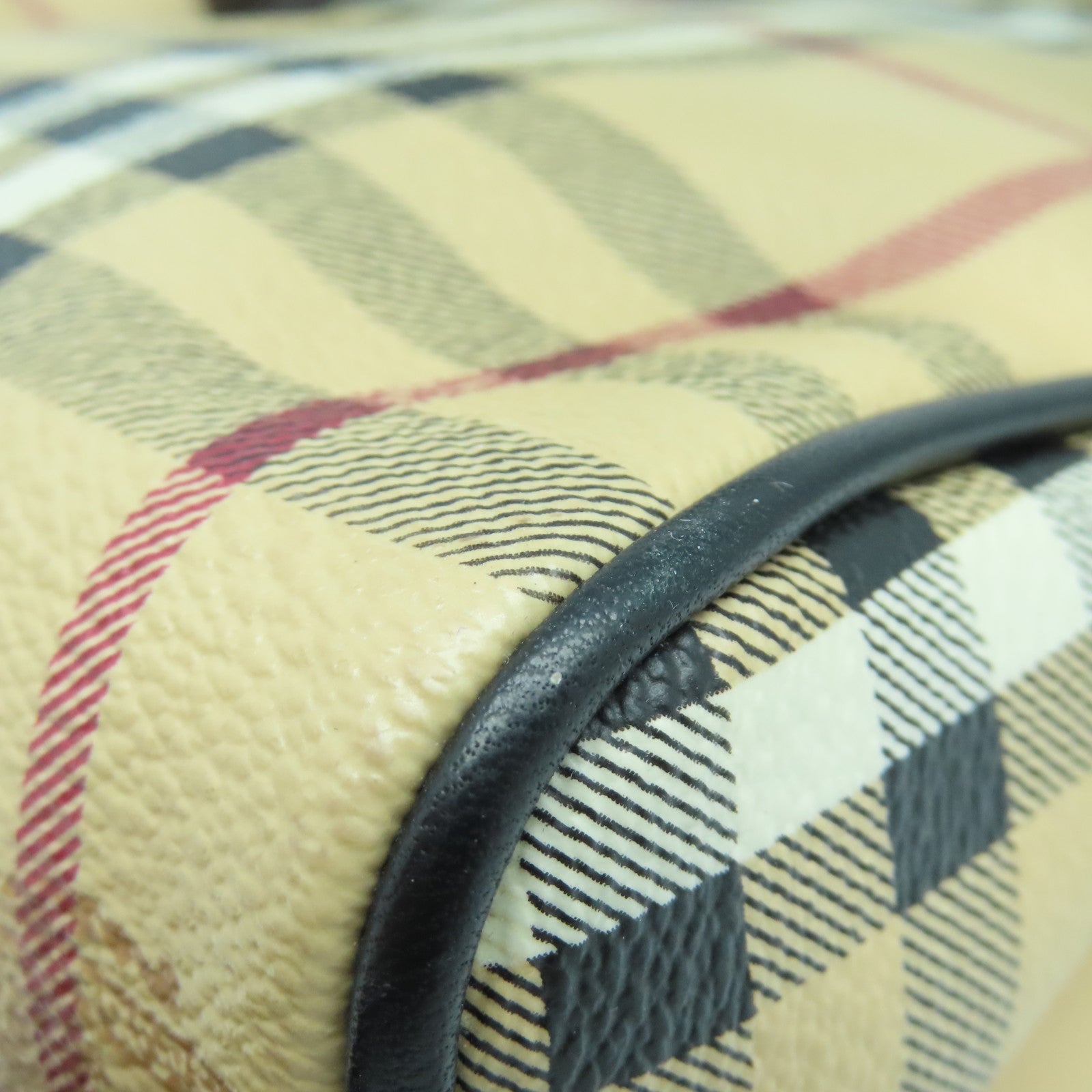BURBERRY Leather Shoulder Bag Gold Buckle Brown/Checkered