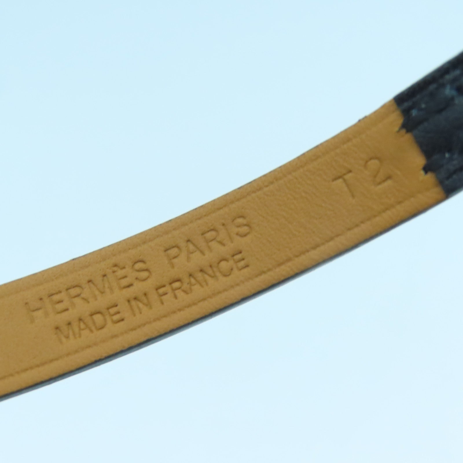 HERMES Swift皮革Rivale Mini Bracelet金扣手鏈黑色