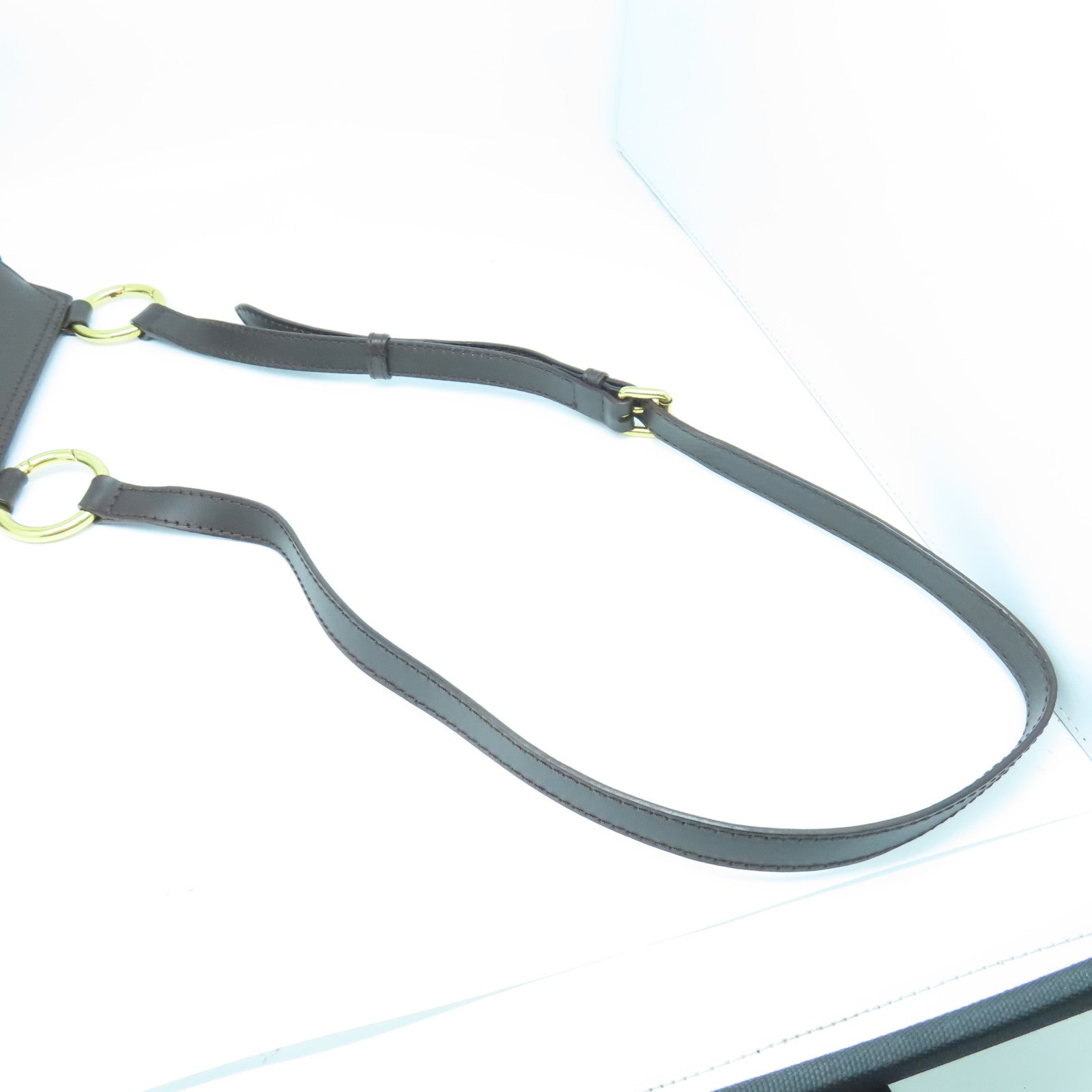 BURBERRY Leather Shoulder Bag Gold Buckle Brown/Checkered