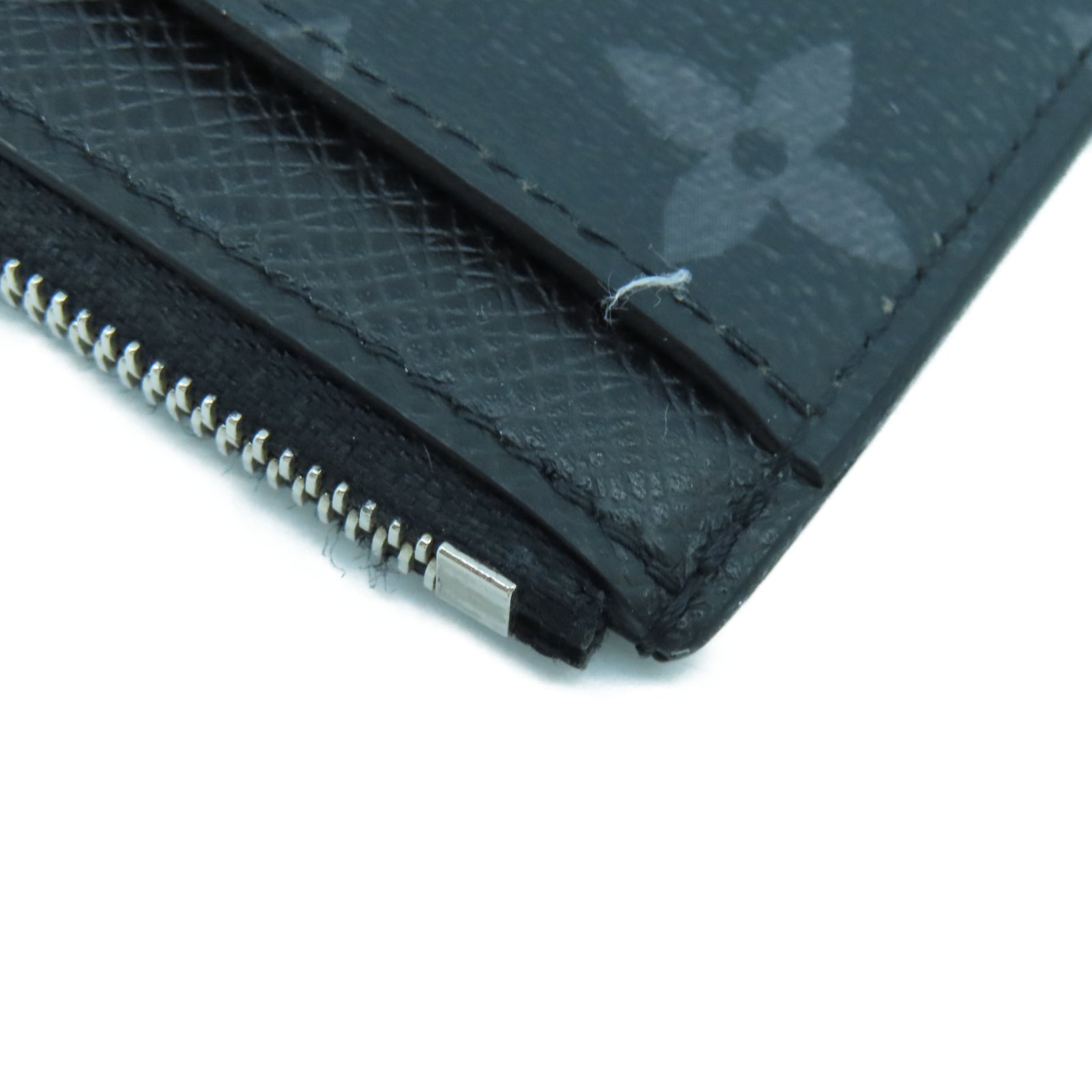 LOUIS VUITTON Monogram Eclipse Coin Card Holder銀扣卡片包黑色