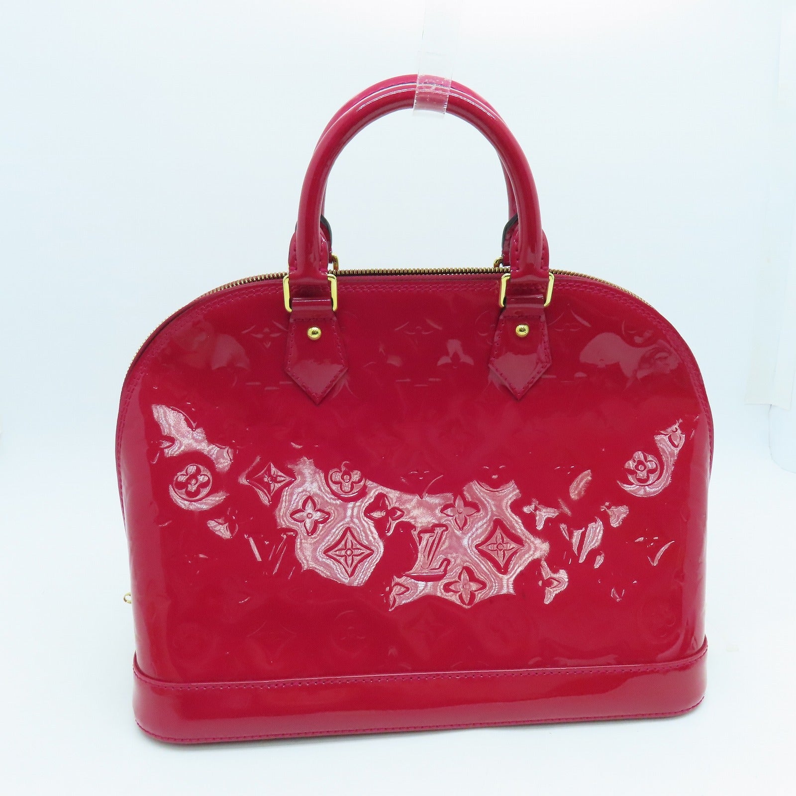 LOUIS VUITTON Vernis Alma PM Hand Bag金扣手挽袋紅色