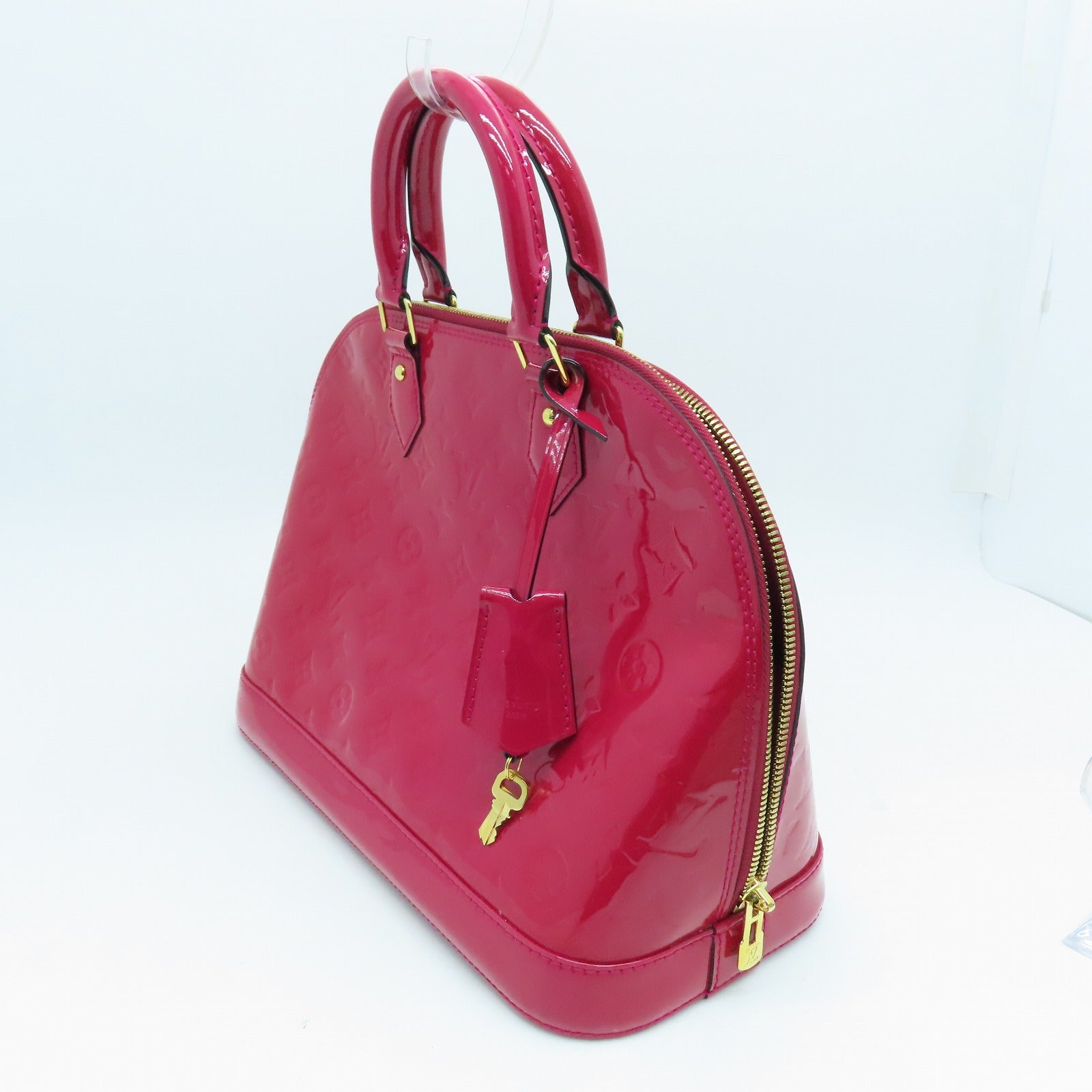 LOUIS VUITTON Vernis Alma PM Hand Bag金扣手挽袋紅色