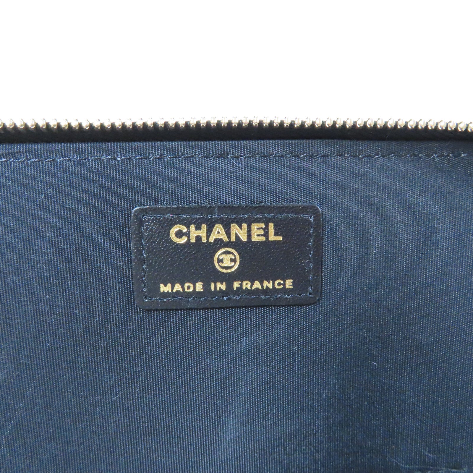 CHANEL 菱格牛皮皮革Handle Vanity Case金扣鏈帶肩背袋黑色