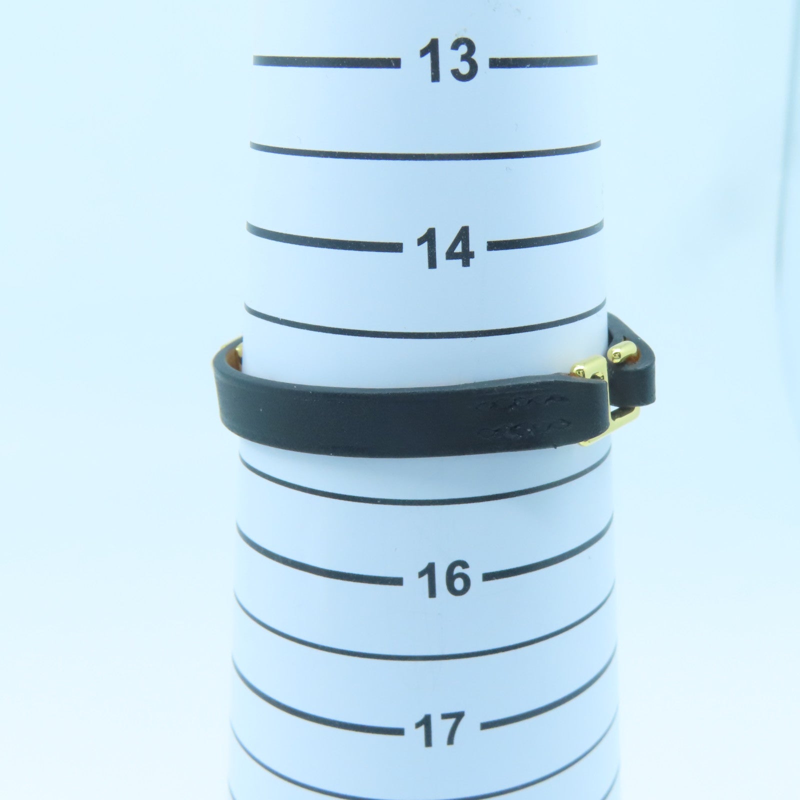 HERMES Swift皮革Rivale Mini Bracelet金扣手鏈黑色