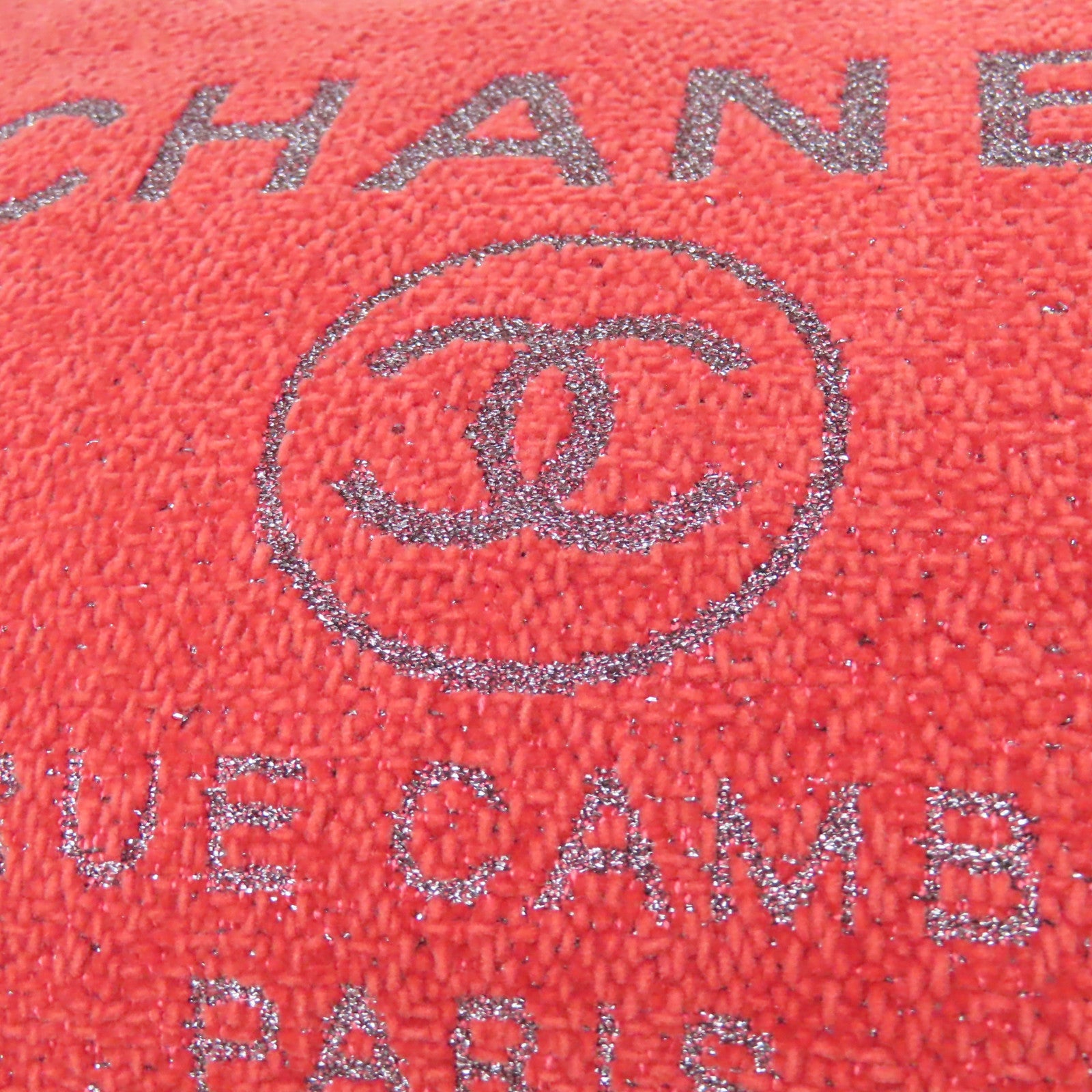 CHANEL 帆布Tote Bag銀扣手挽袋紅色